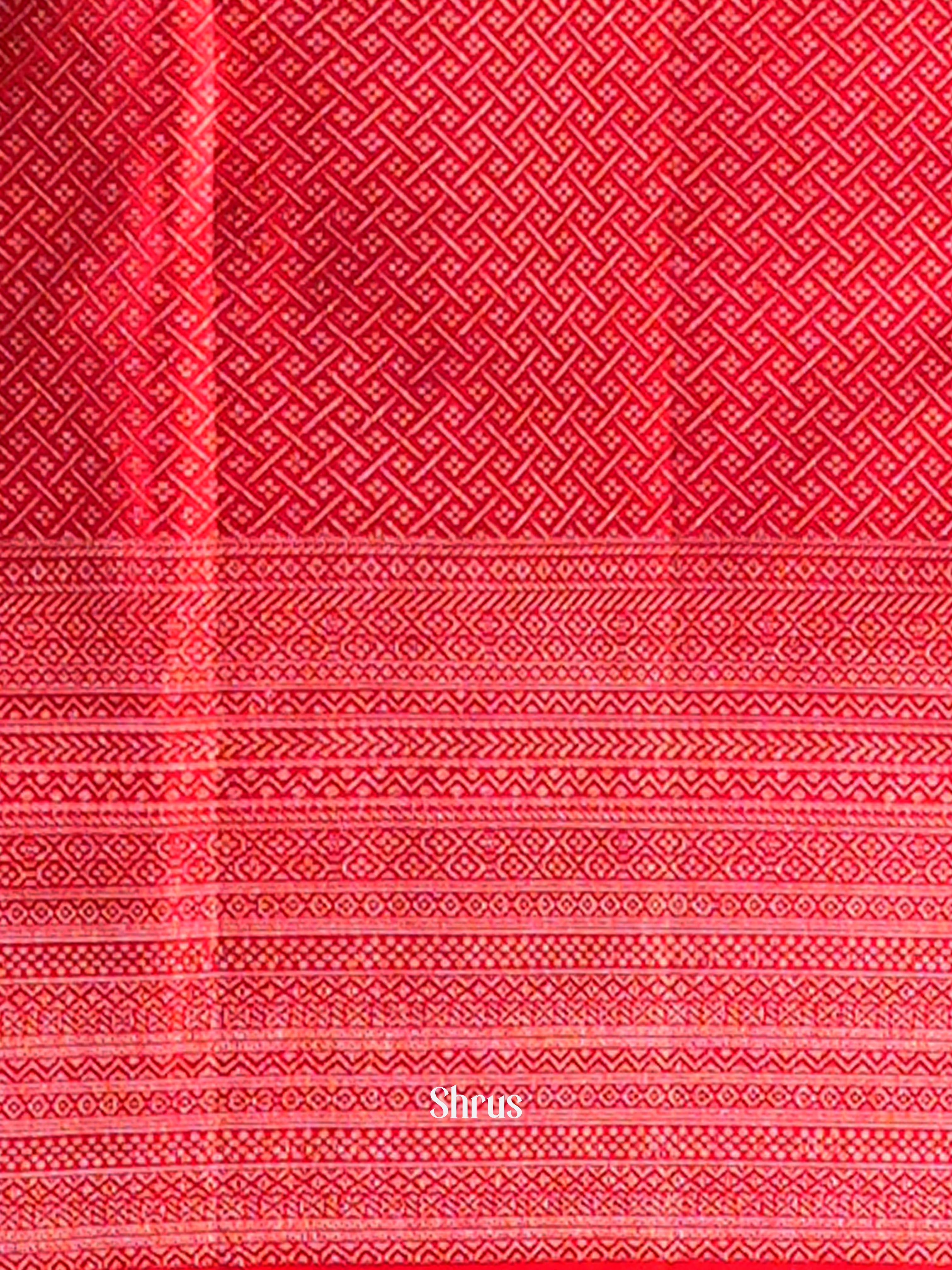 Red Bridal Kanchipuram silk Saree Adorned With Beautiful Zari Woven Floral Brocade Pattern-3