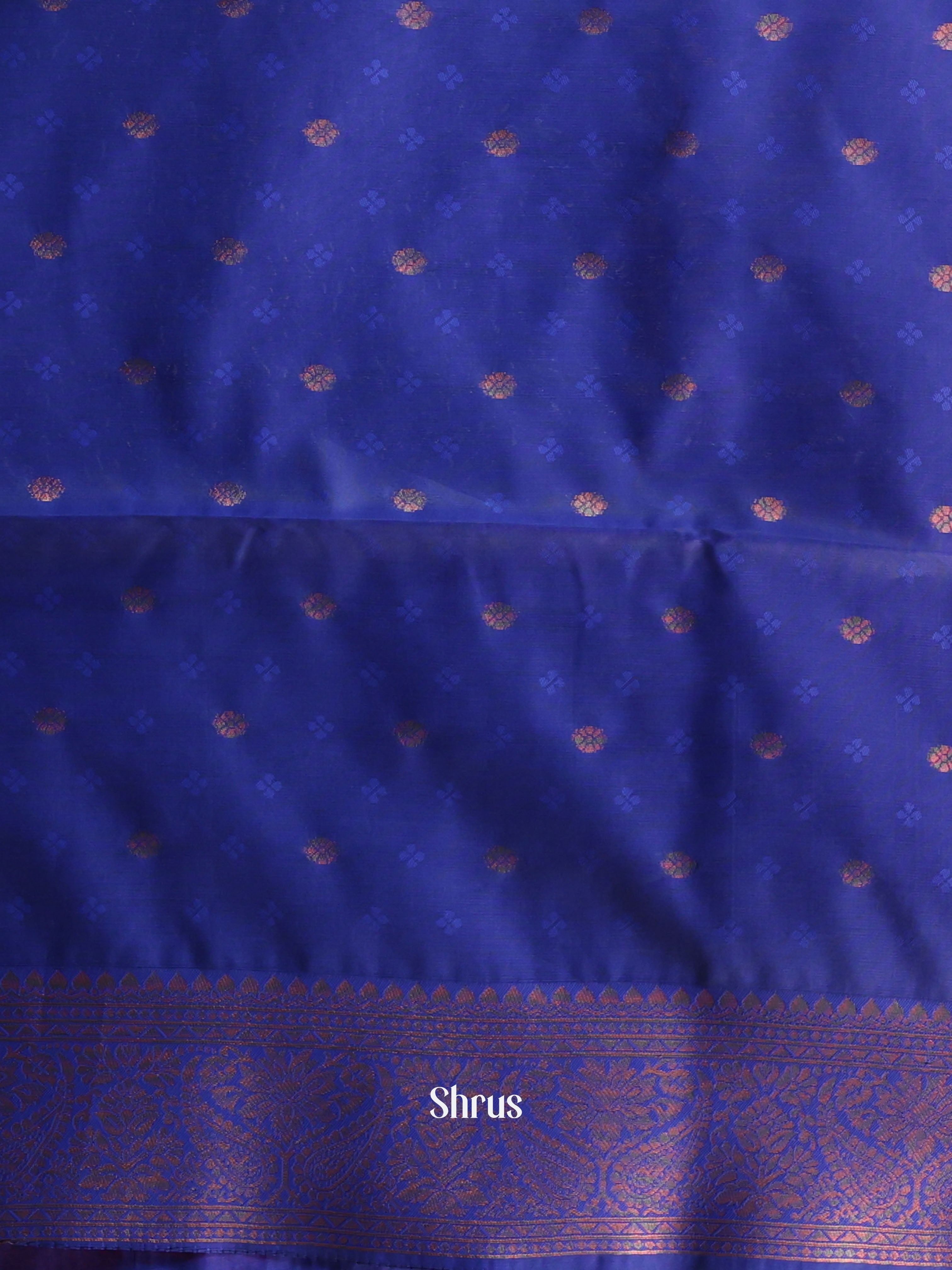 Purple - Semi Kanchipuram Saree - Shop on ShrusEternity.com