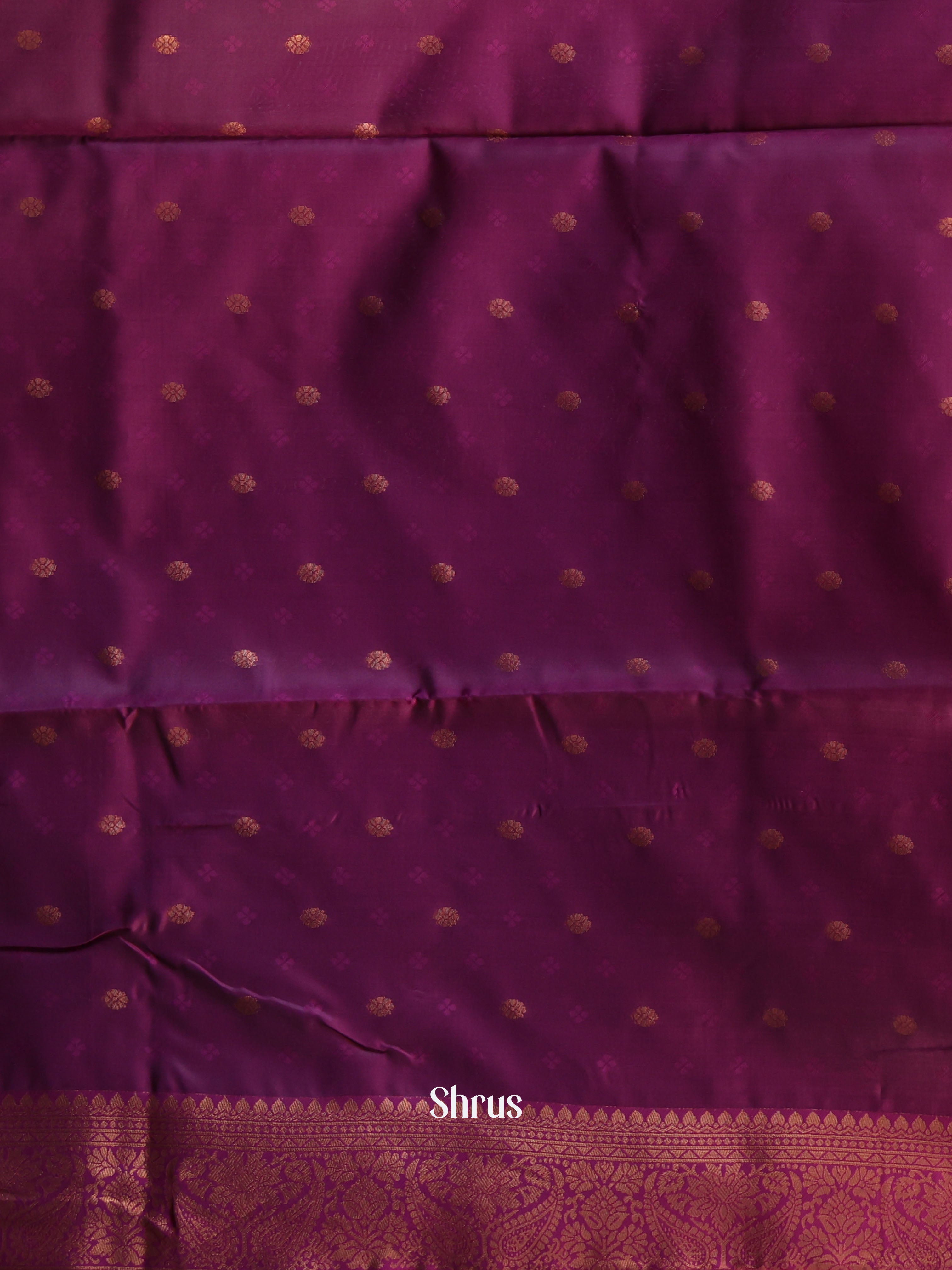 Maroon - Semi Kanchipuram Saree - Shop on ShrusEternity.com