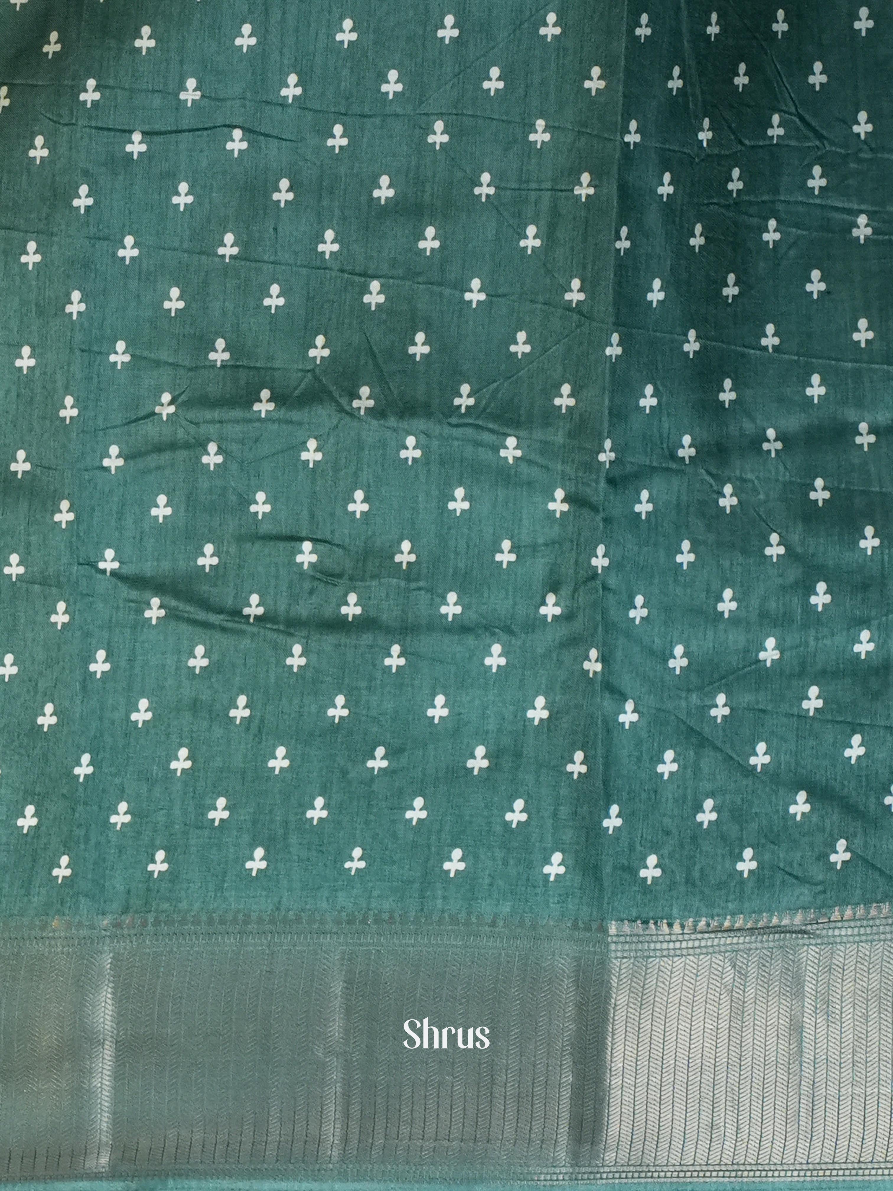 Green - Semi Crepe Saree - Shop on ShrusEternity.com