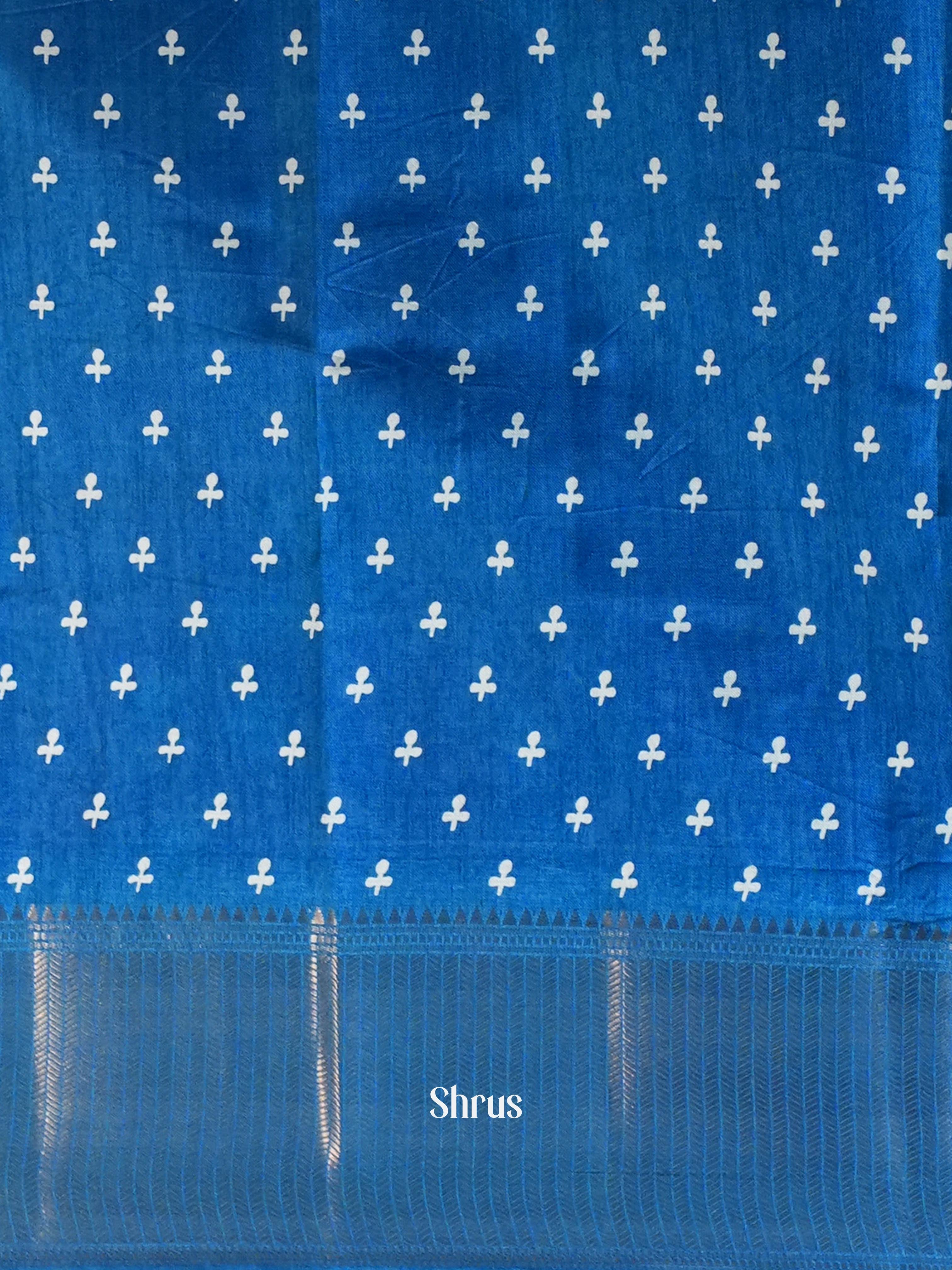 Blue - Semi Crepe Saree - Shop on ShrusEternity.com