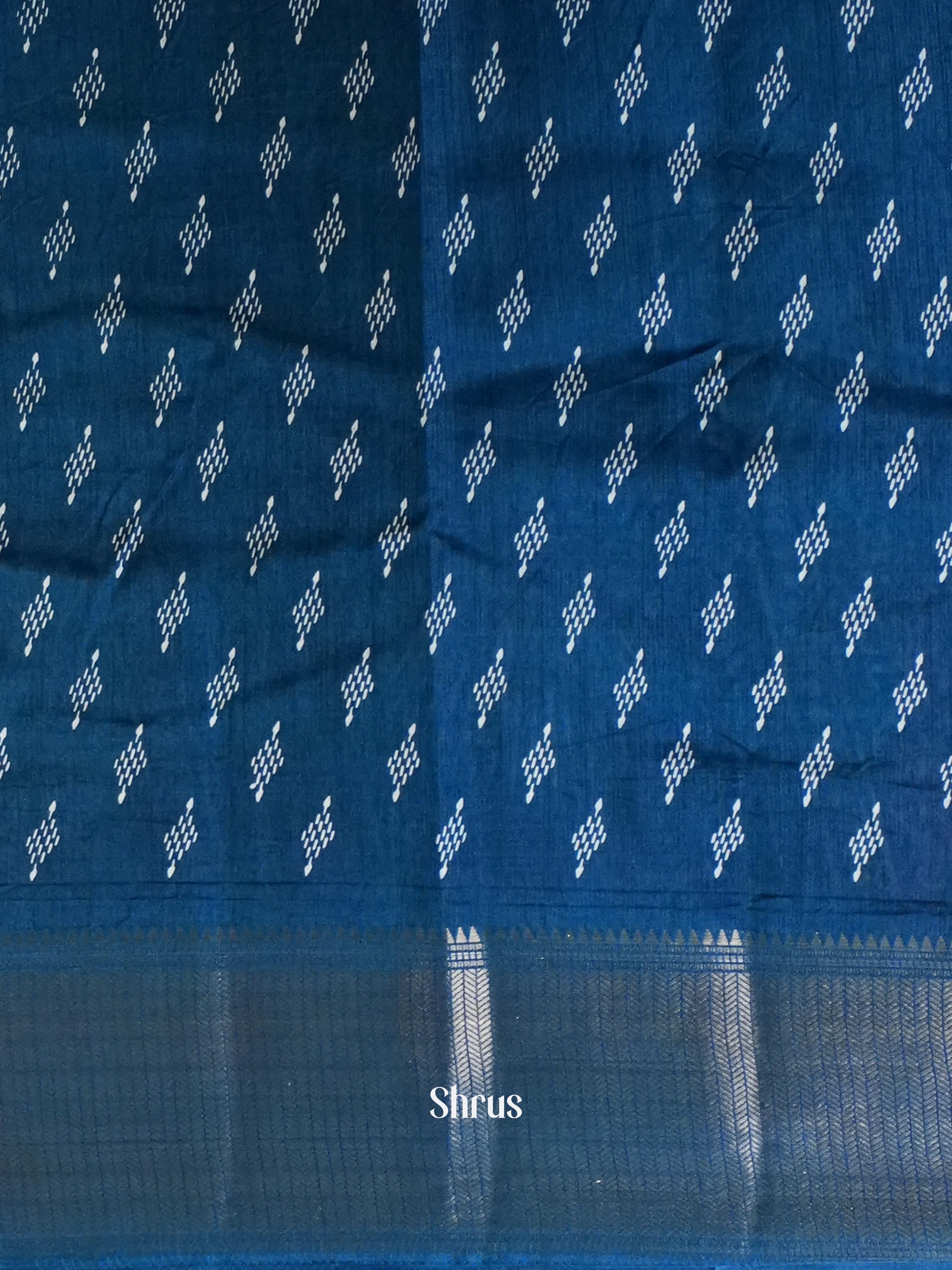 Blue - Semi Crepe Saree - Shop on ShrusEternity.com
