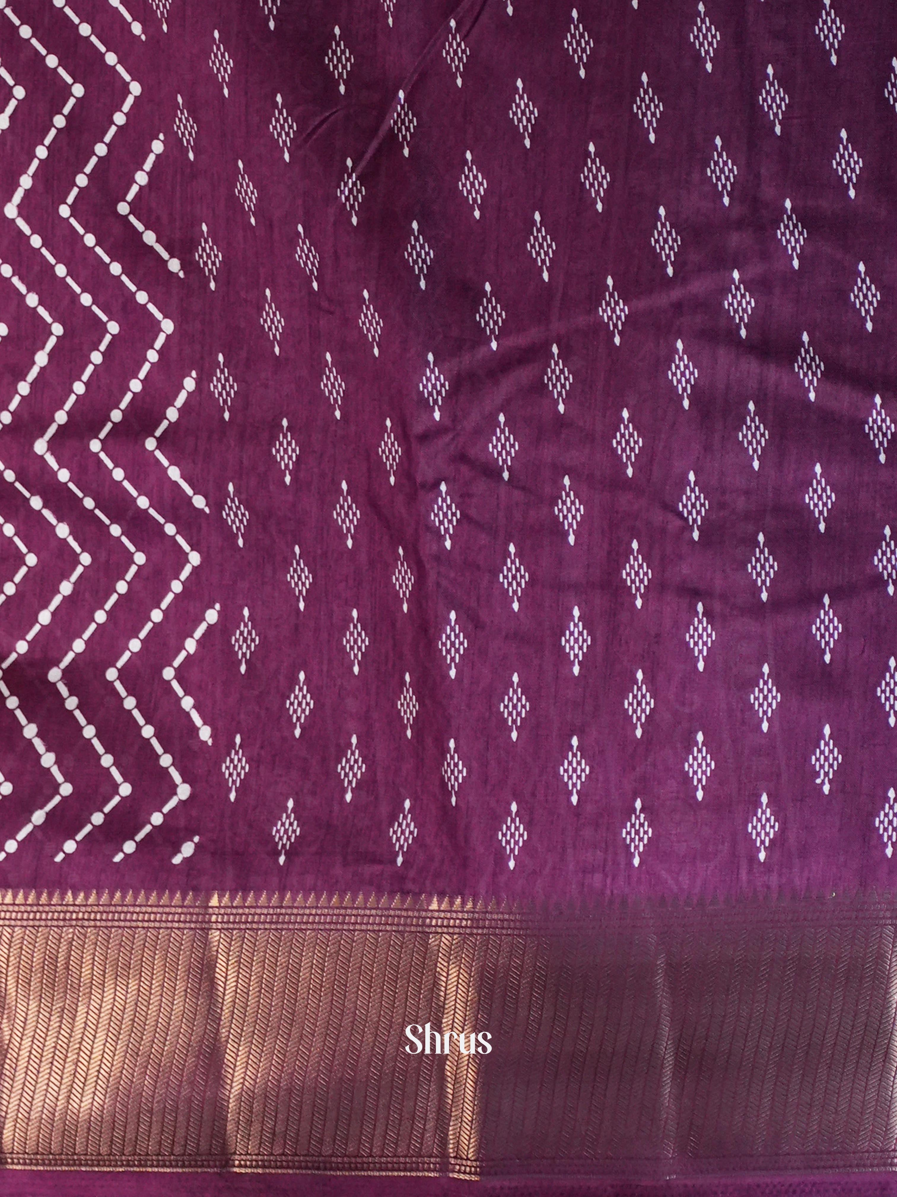 Boysenberry - Semi Crepe Saree - Shop on ShrusEternity.com