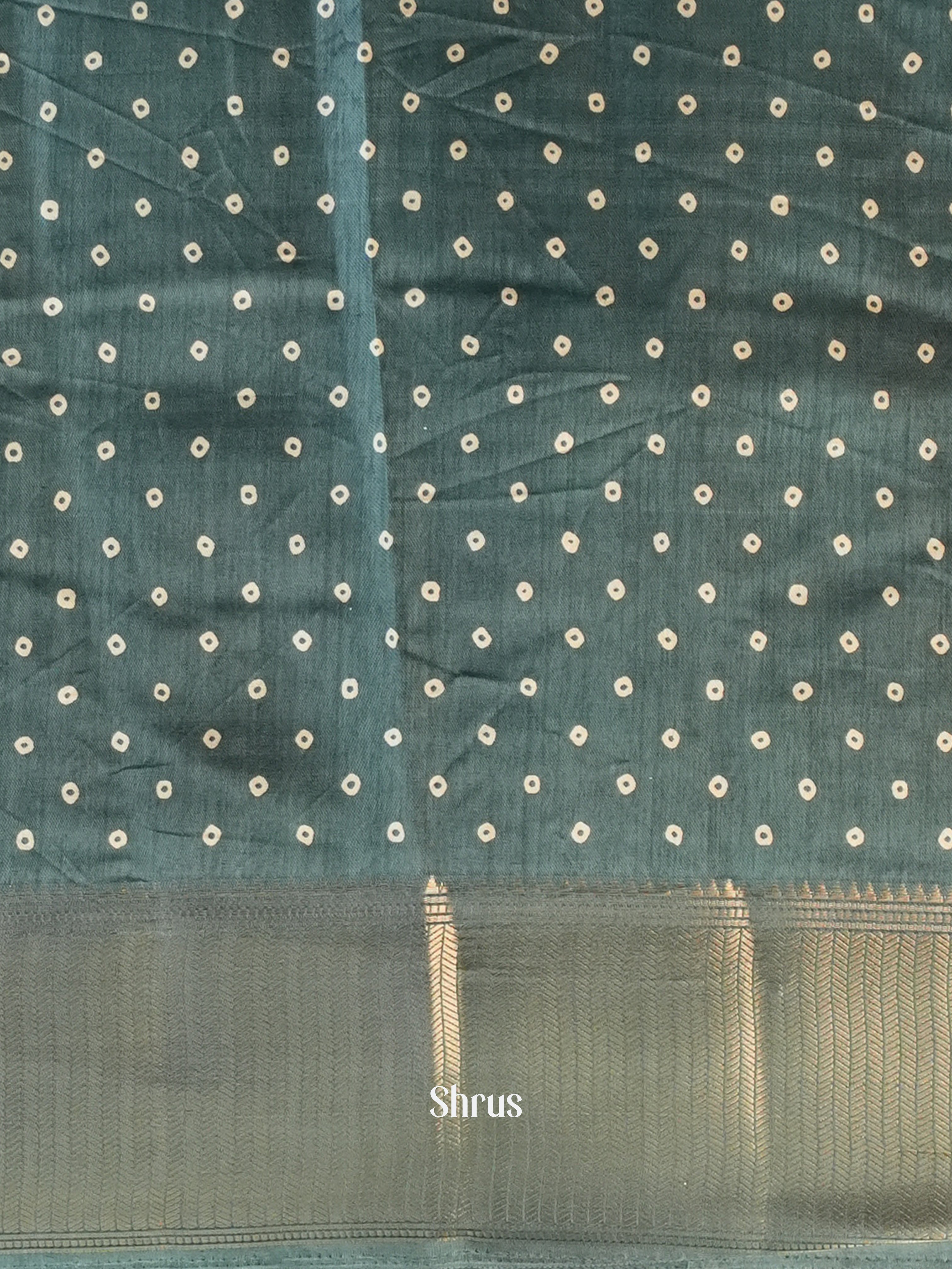 Green - Semi Crepe Saree - Shop on ShrusEternity.com