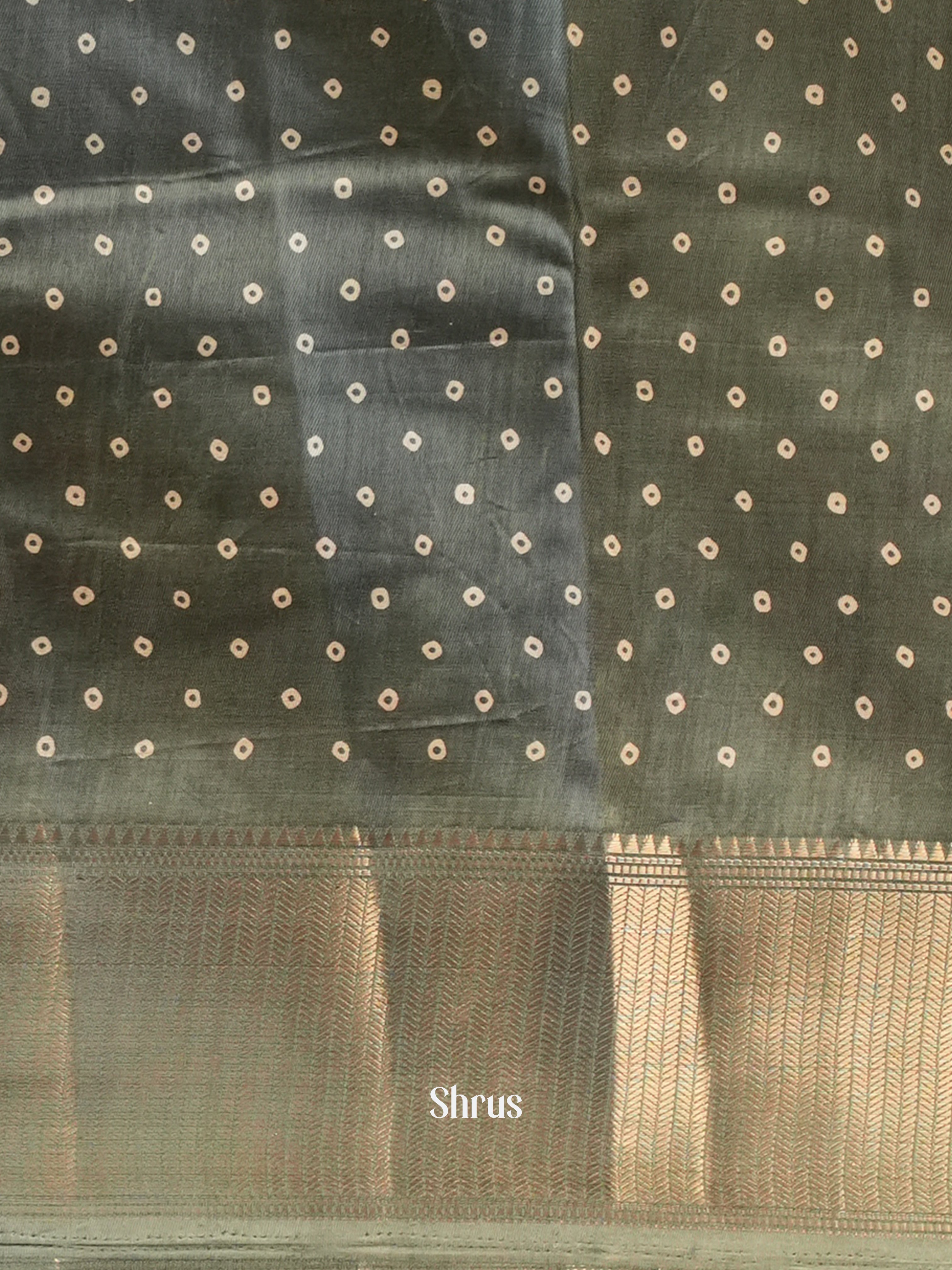 Grey Green- Semi Crepe Saree - Shop on ShrusEternity.com