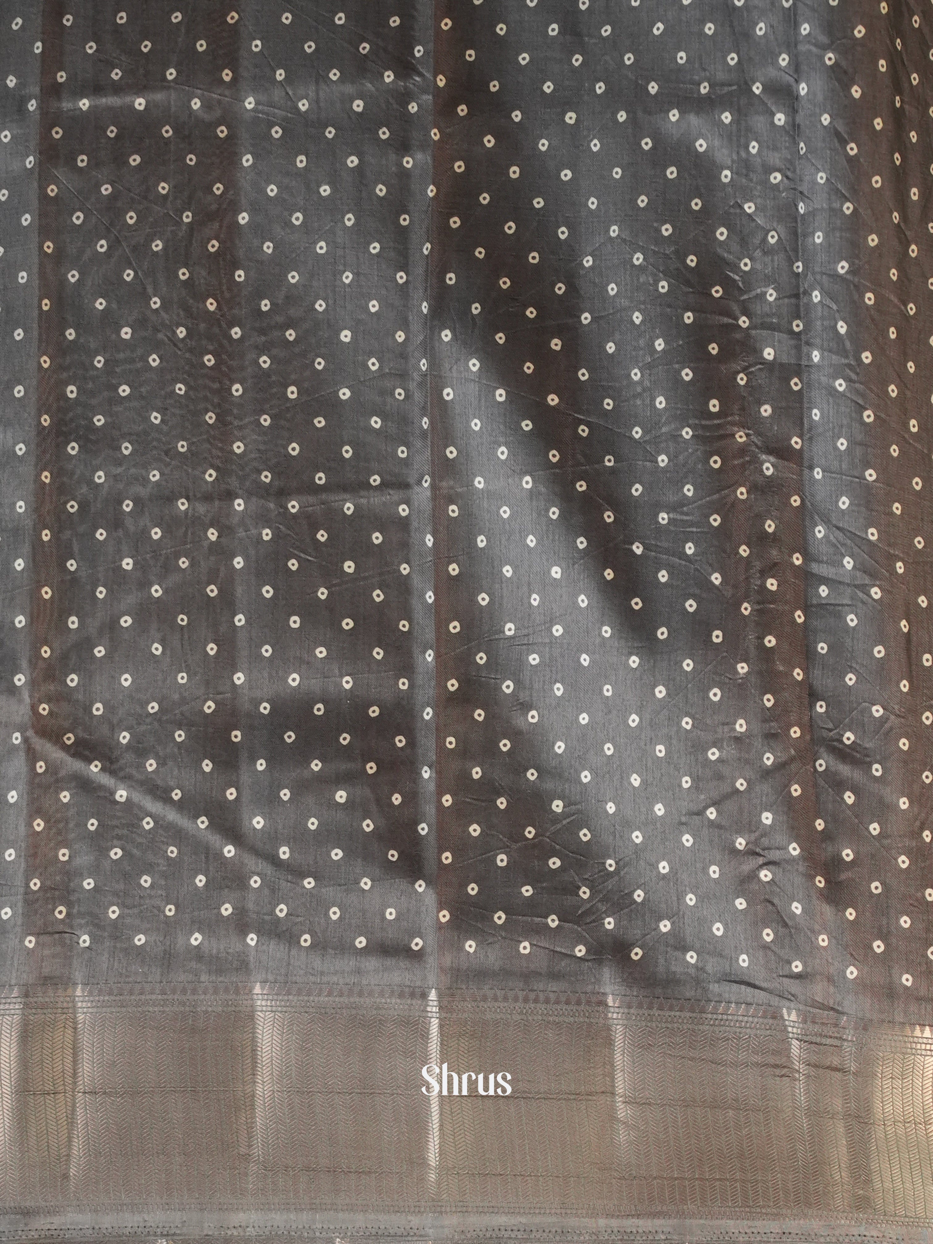Grey - Semi Crepe Saree - Shop on ShrusEternity.com