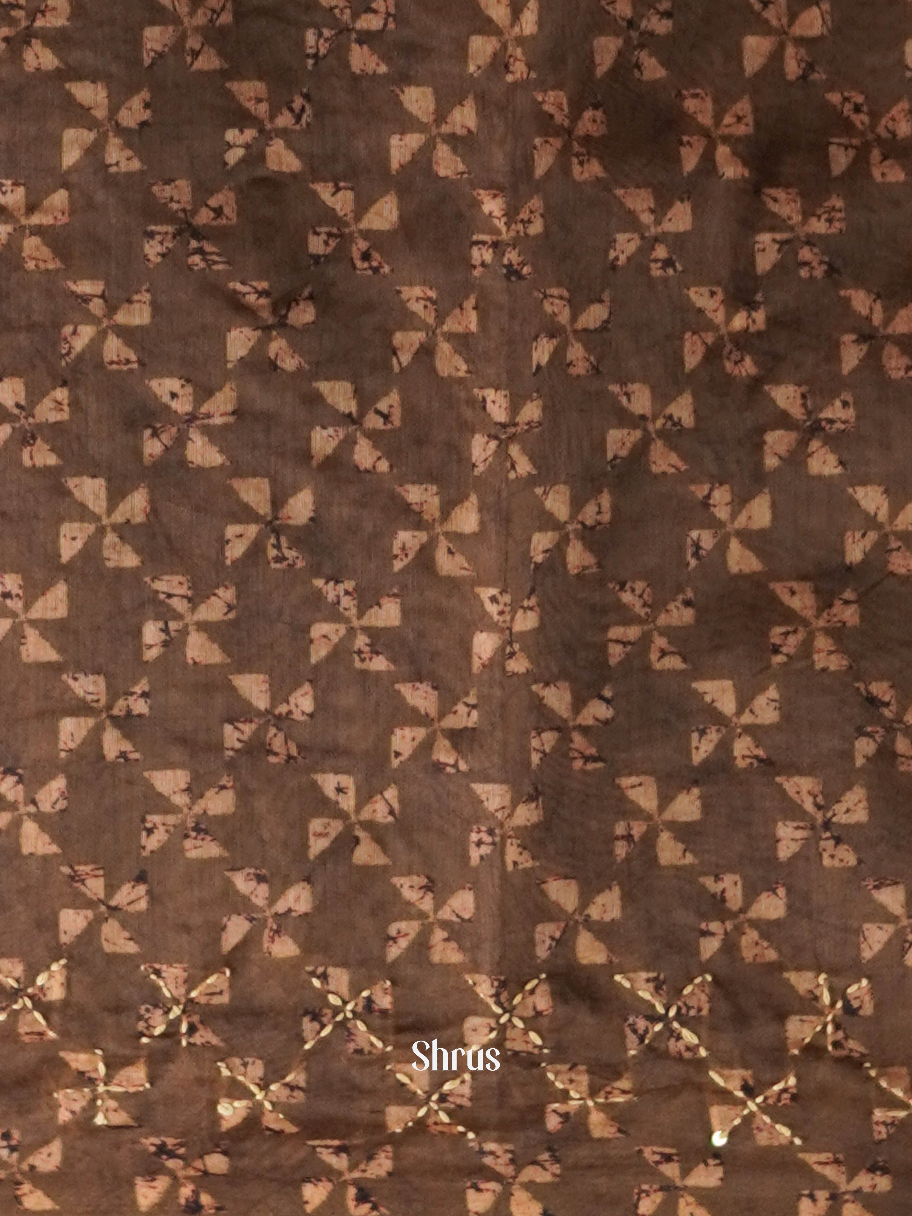 Army Green - Semi Kantha Saree - Shop on ShrusEternity.com