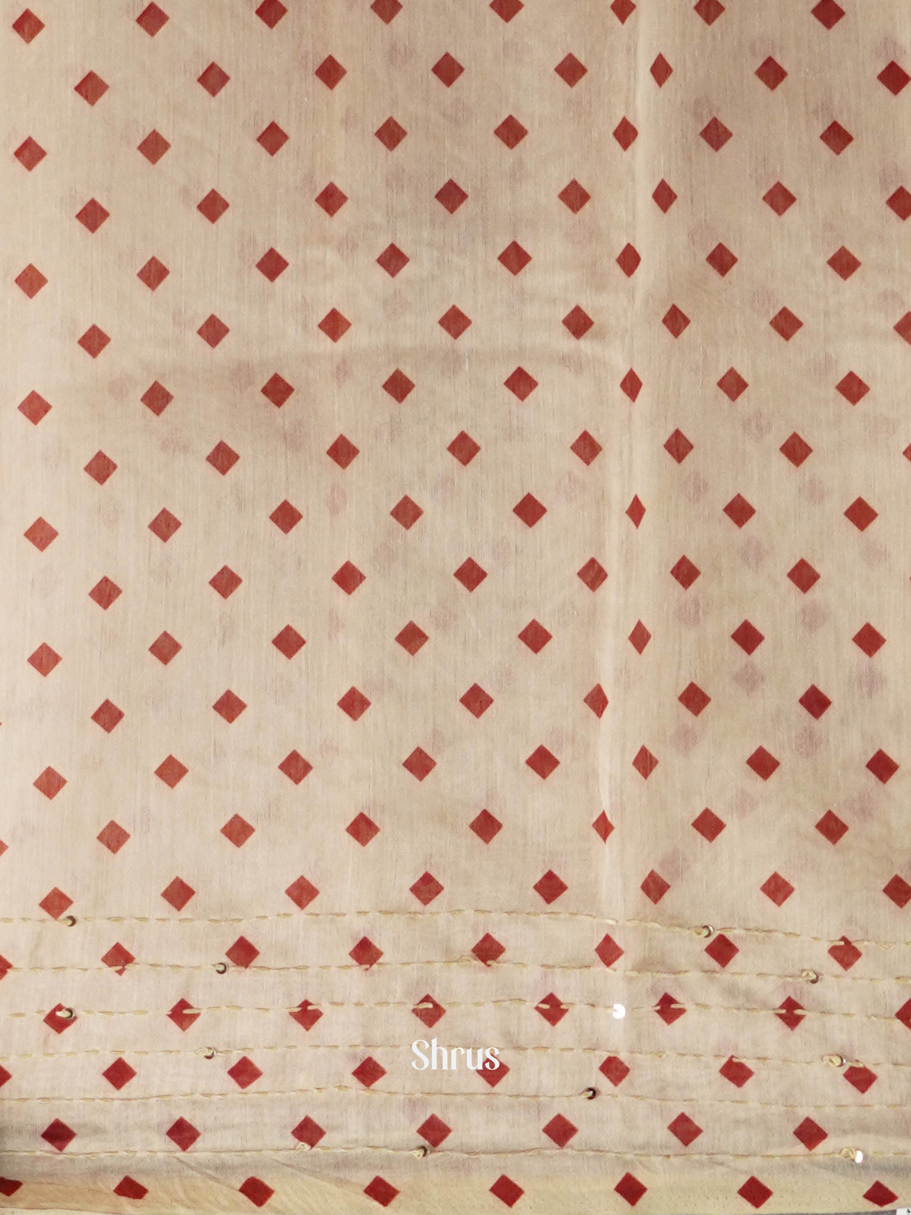 Cream - Semi Kantha Saree - Shop on ShrusEternity.com