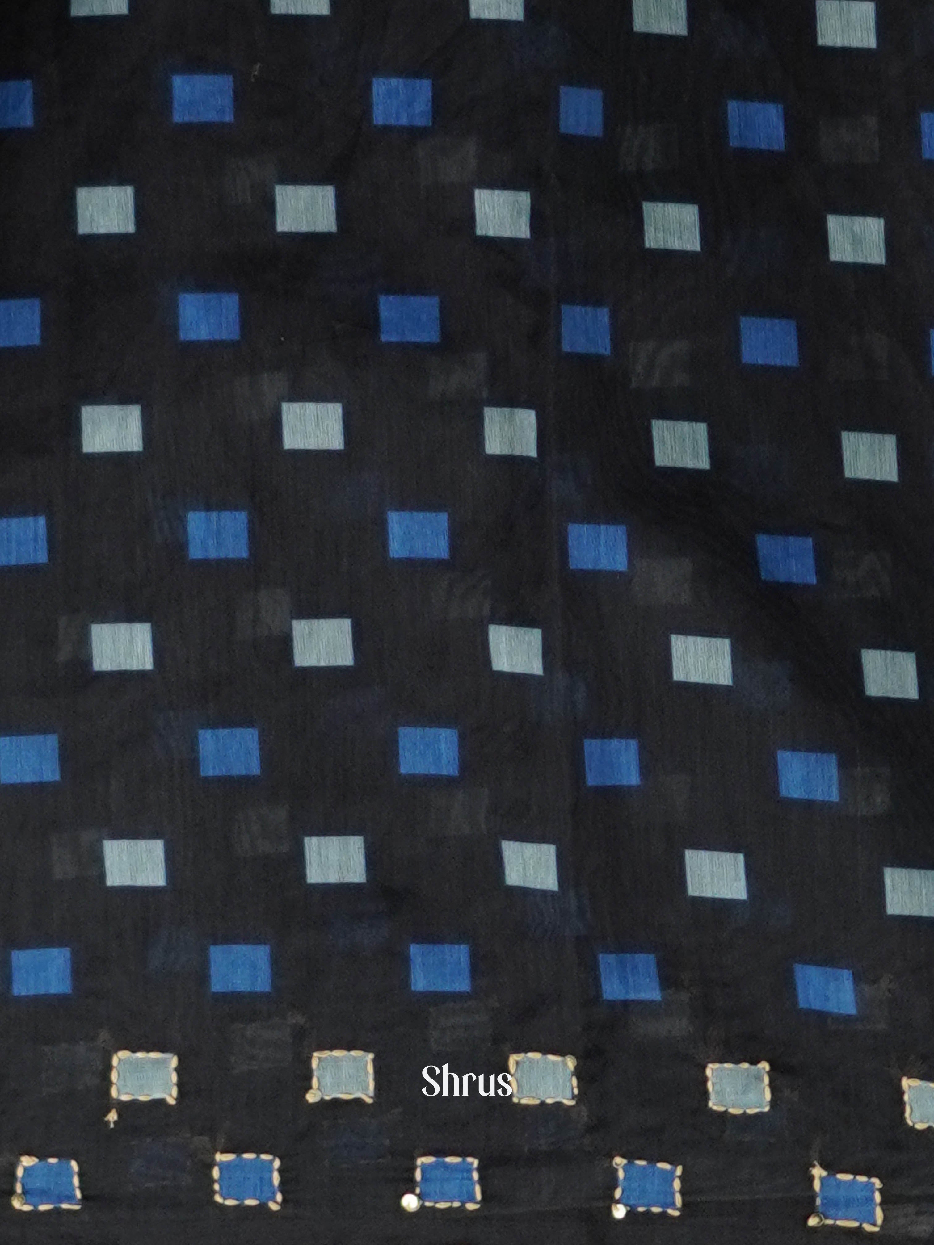 Black - Semi Kantha Saree - Shop on ShrusEternity.com