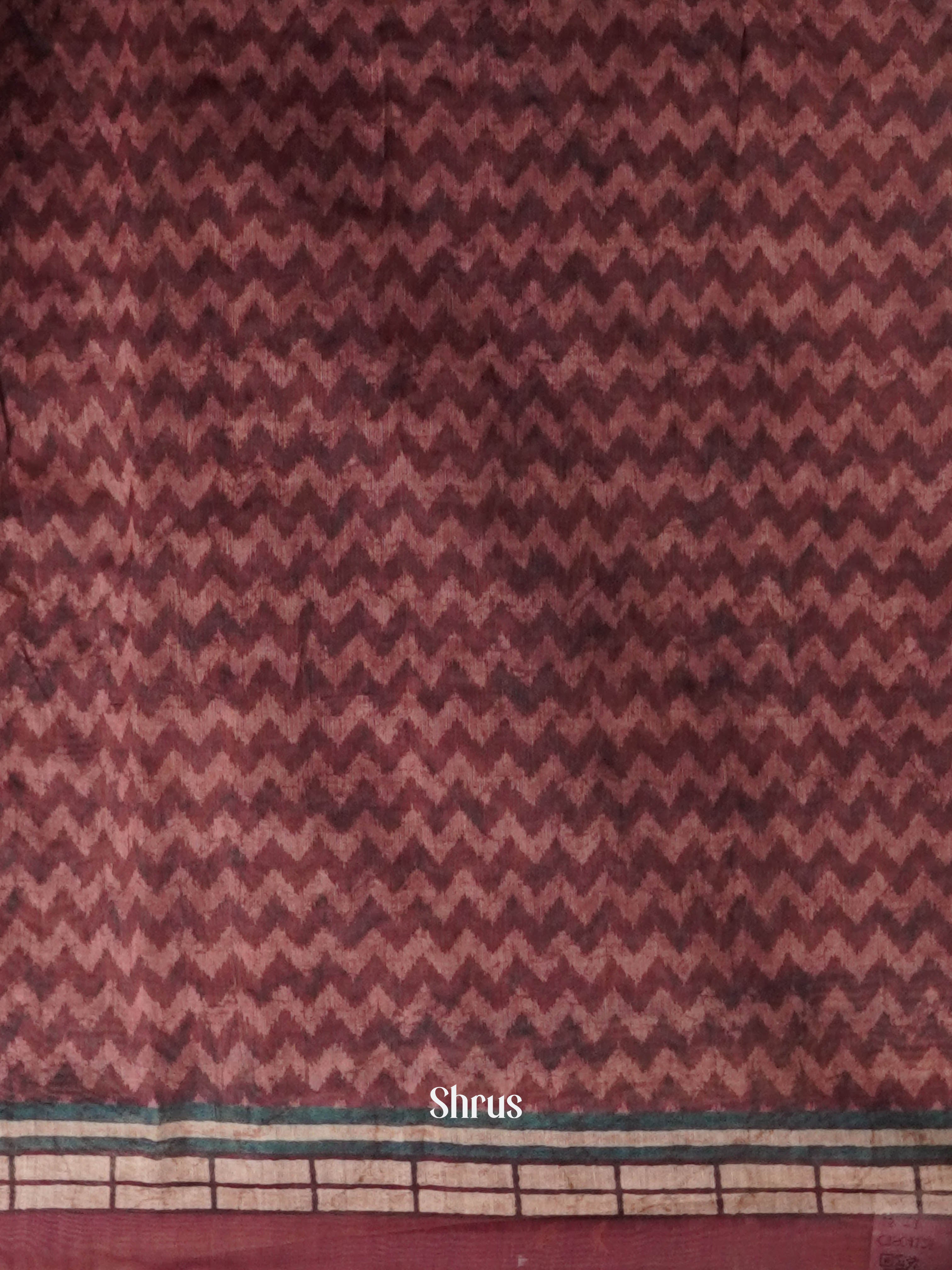 Cream & Brown - Semi Kantha Saree - Shop on ShrusEternity.com