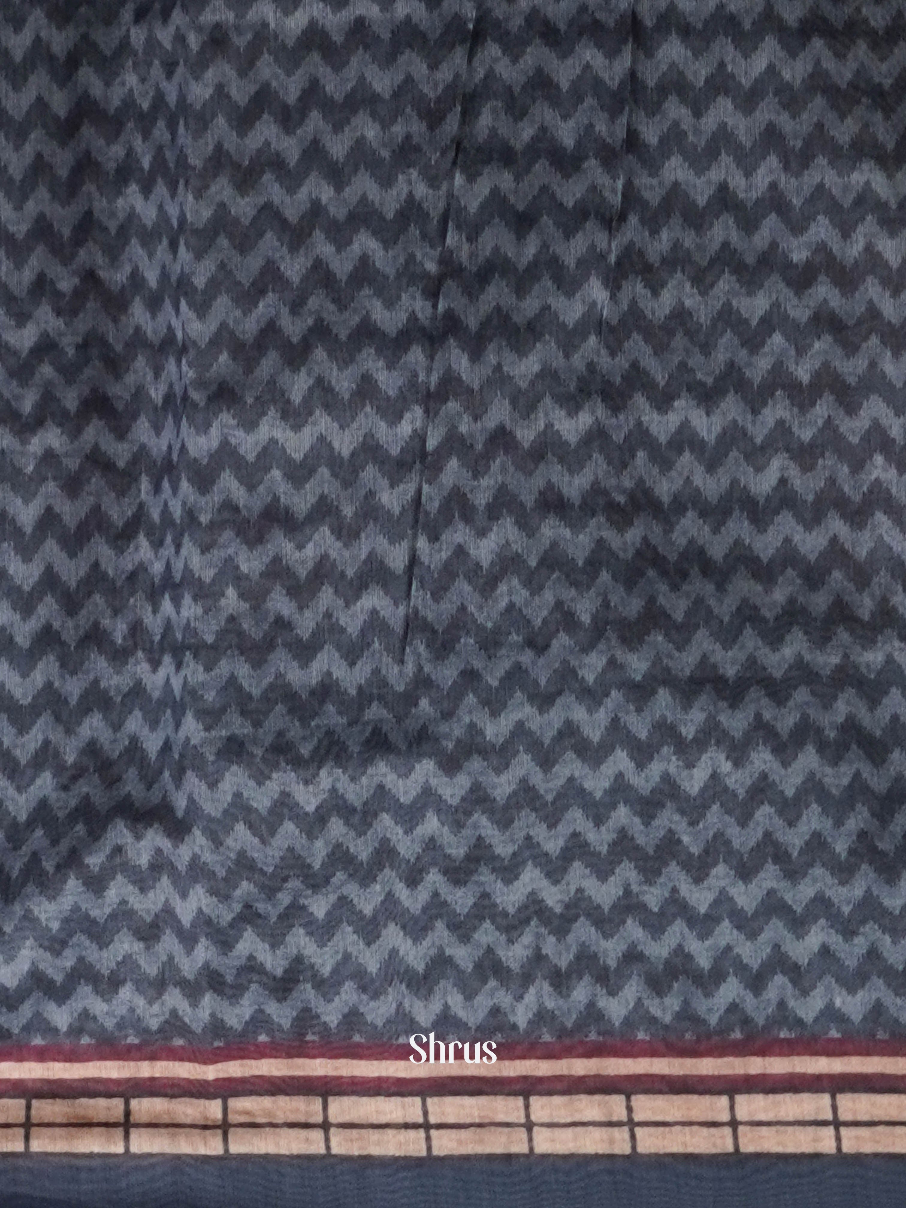 Cream & Maroon & Grey- Semi Kantha Saree - Shop on ShrusEternity.com