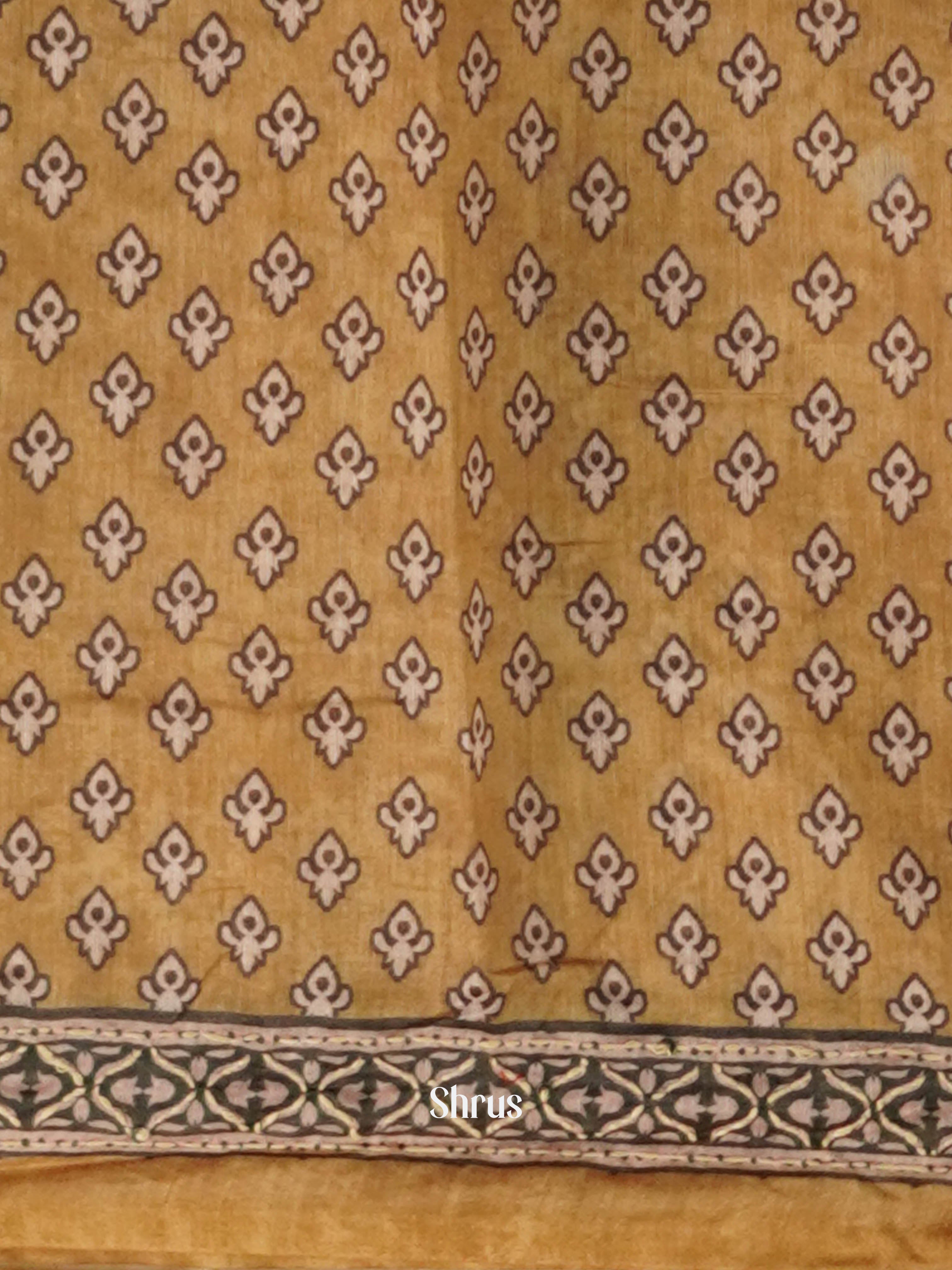 Golden Brown - Semi Kantha Saree - Shop on ShrusEternity.com