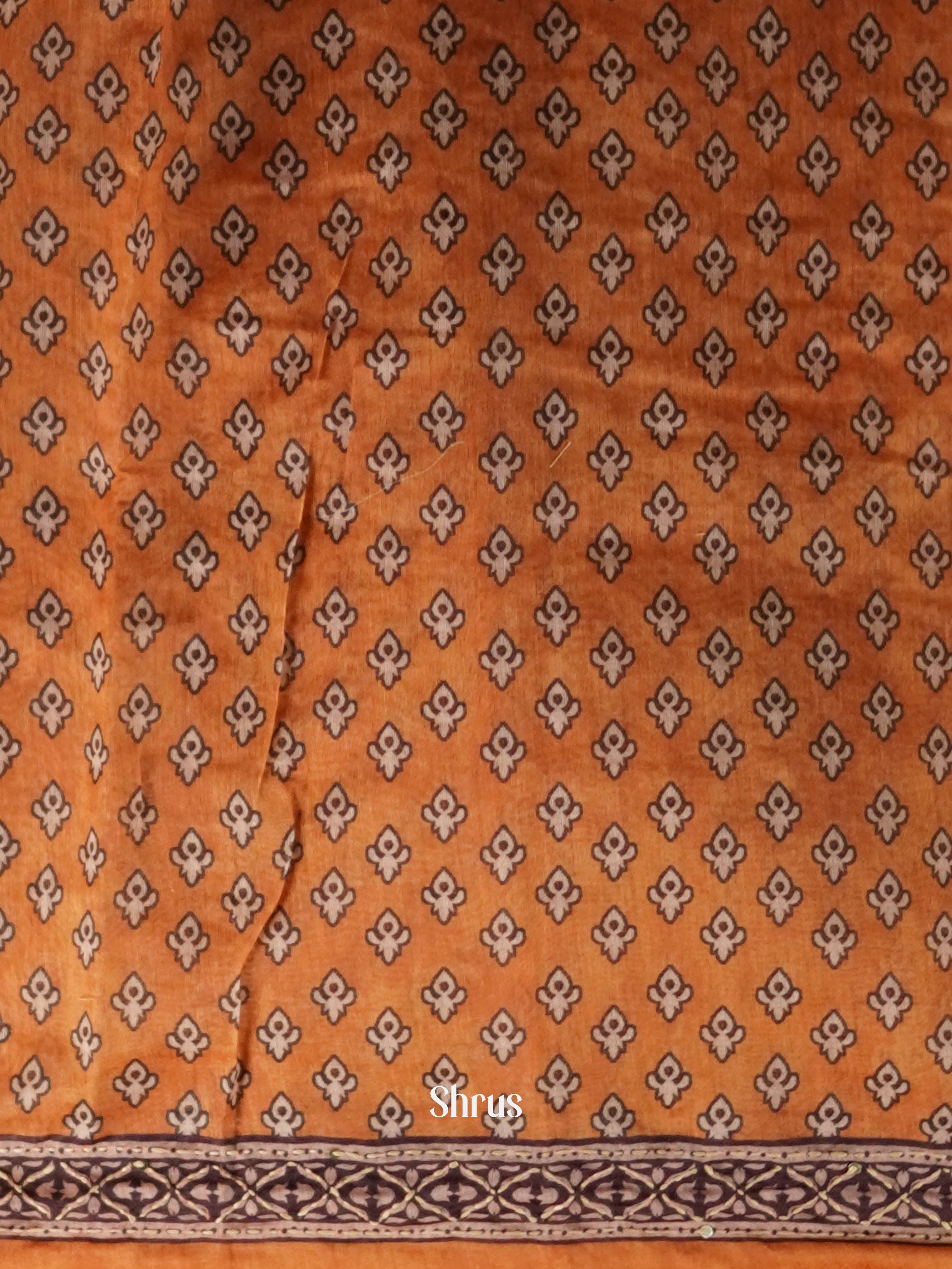 Peach & Orange - Semi Kantha Saree - Shop on ShrusEternity.com