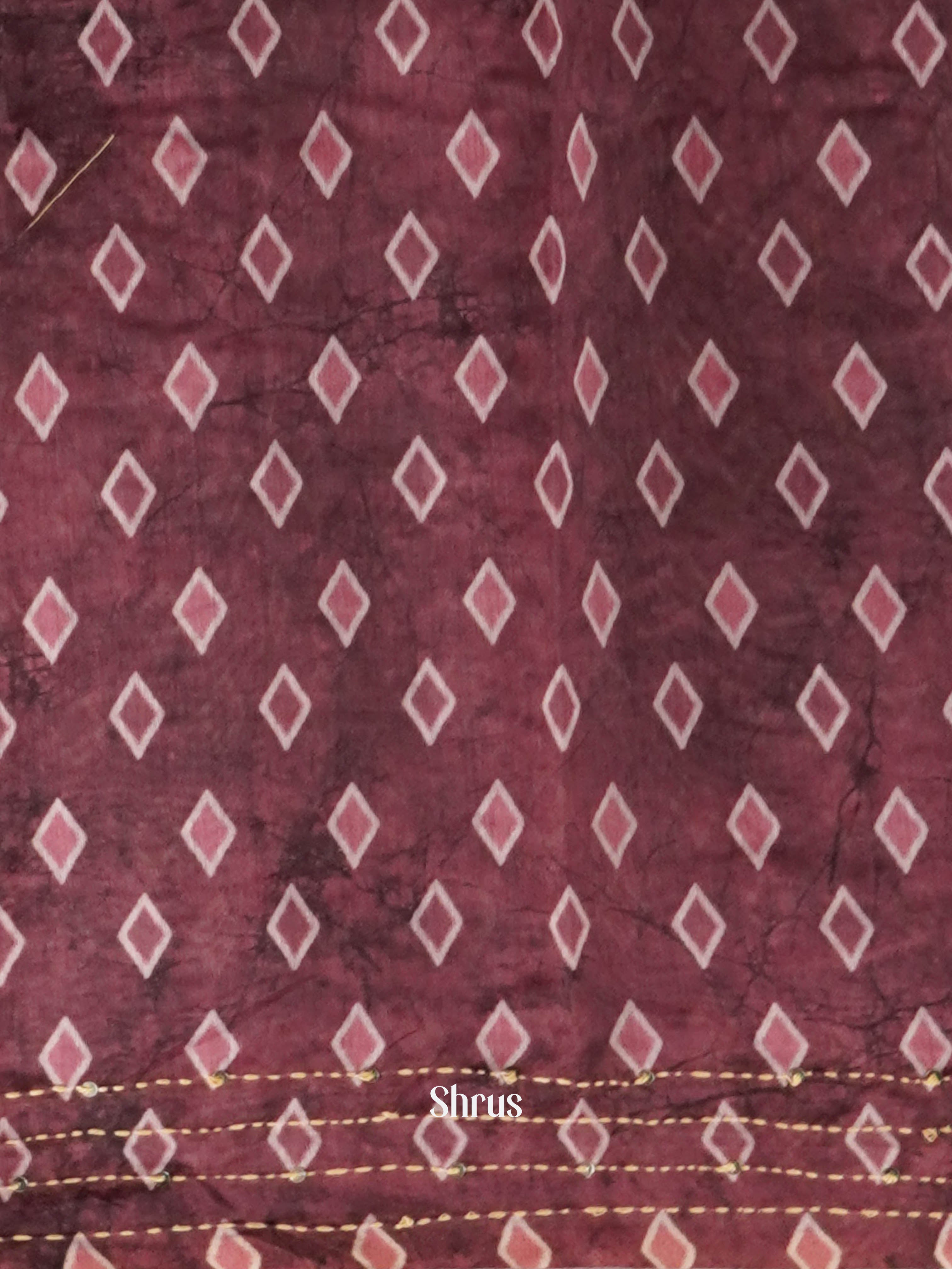 Peachy Pink - Semi Kantha Saree - Shop on ShrusEternity.com