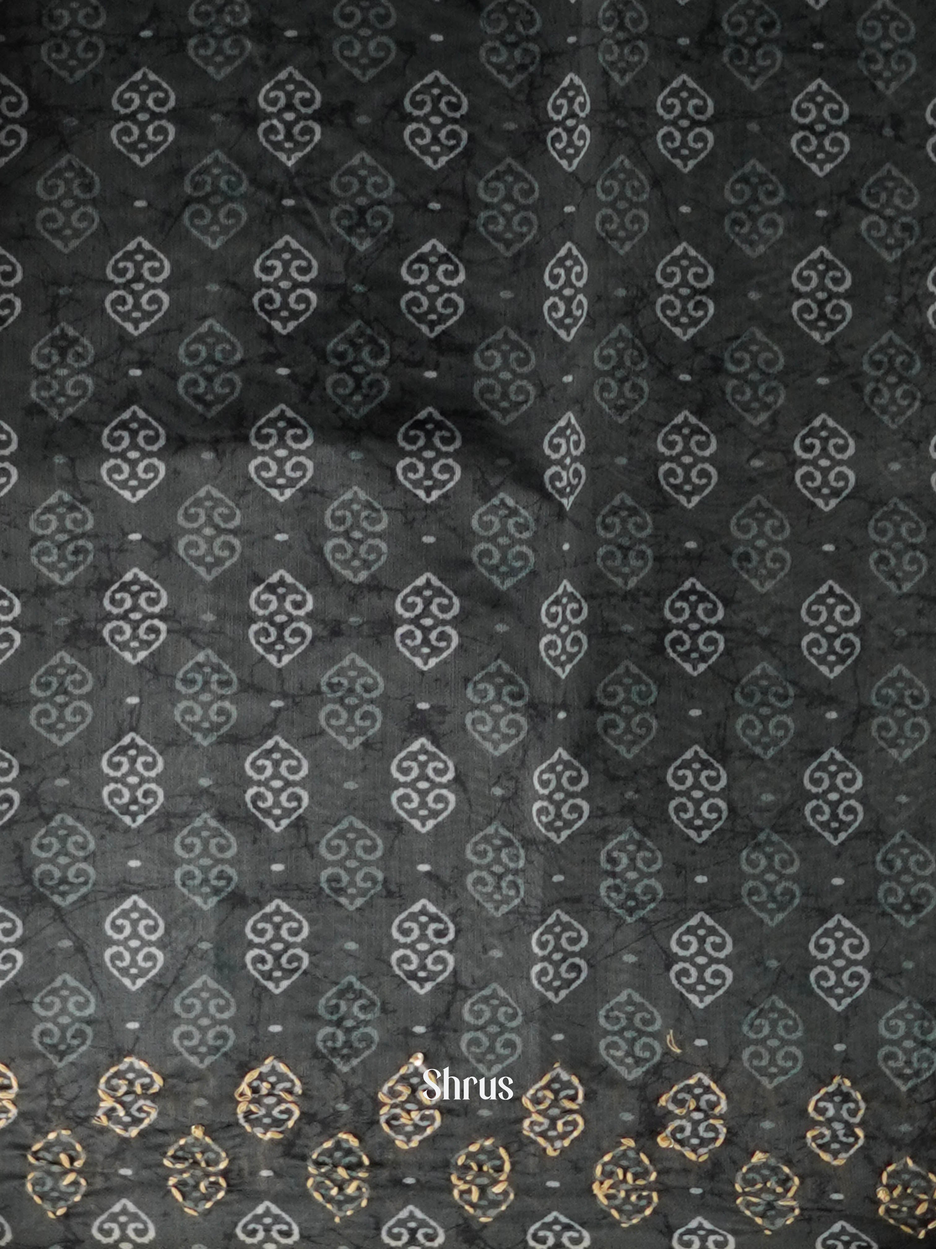 Bottle Green - Semi Kantha Saree - Shop on ShrusEternity.com