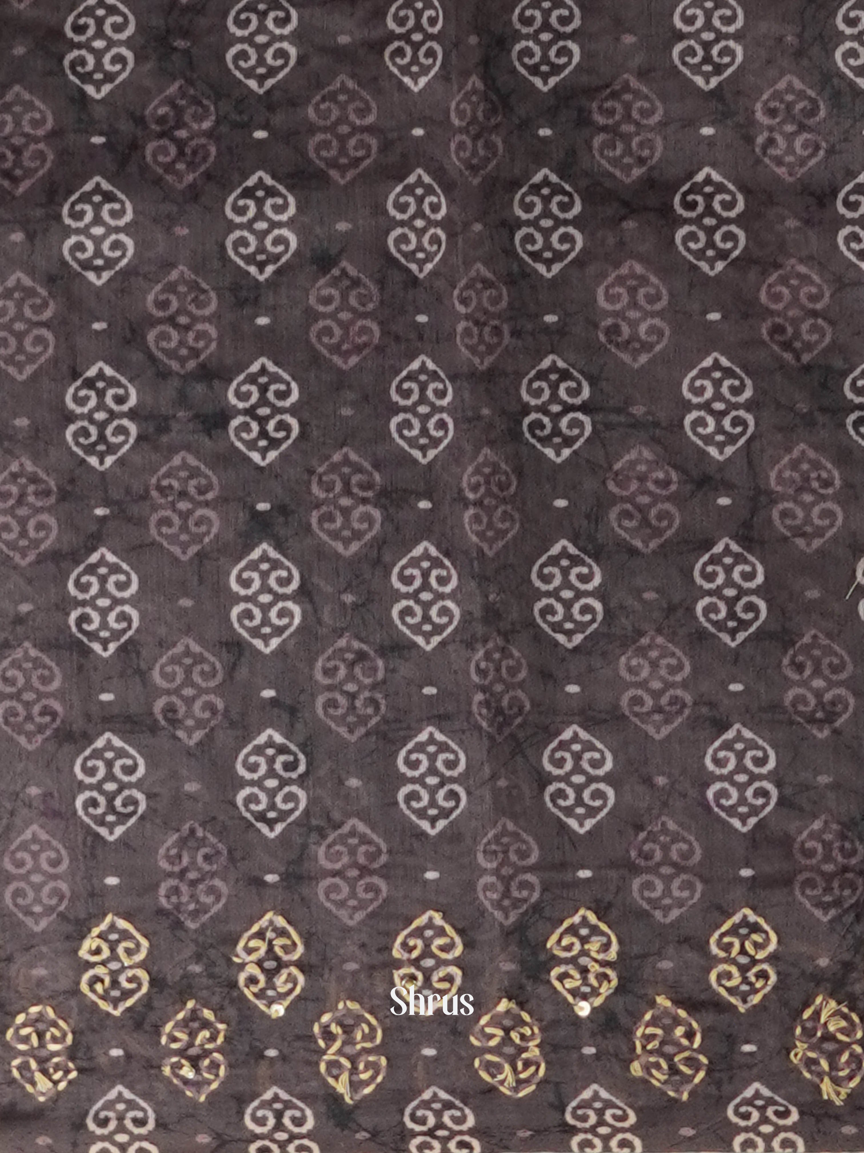 Black - Semi Kantha Saree - Shop on ShrusEternity.com