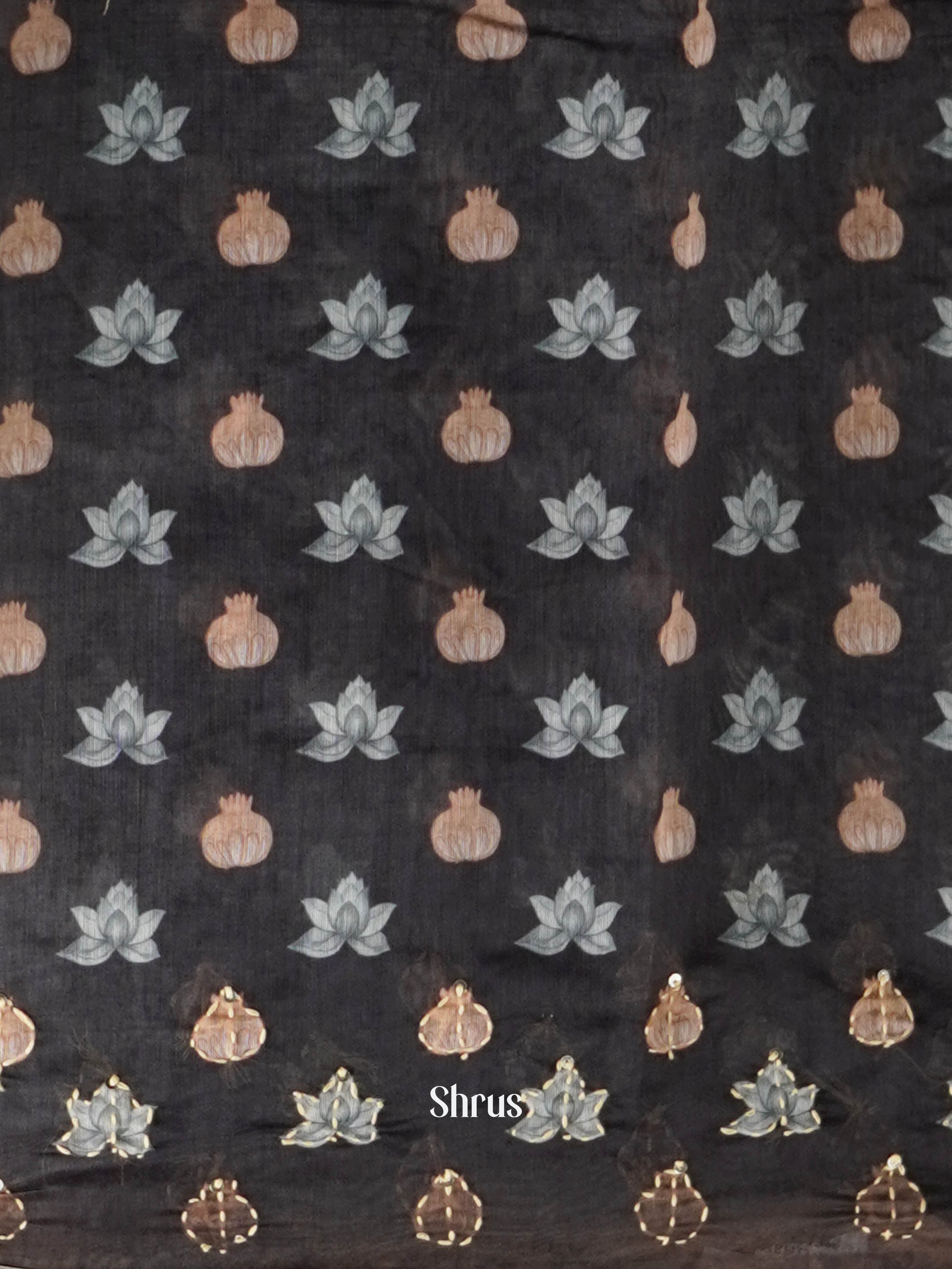 Black - Semi Kantha Saree - Shop on ShrusEternity.com