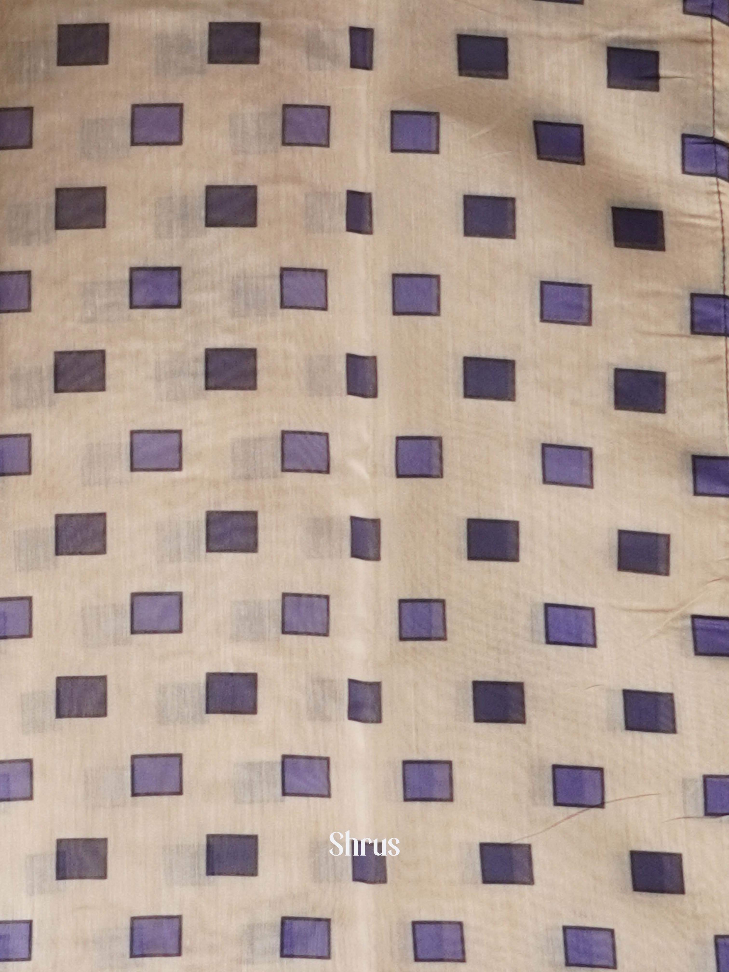 Cream - Semi Kantha Saree - Shop on ShrusEternity.com