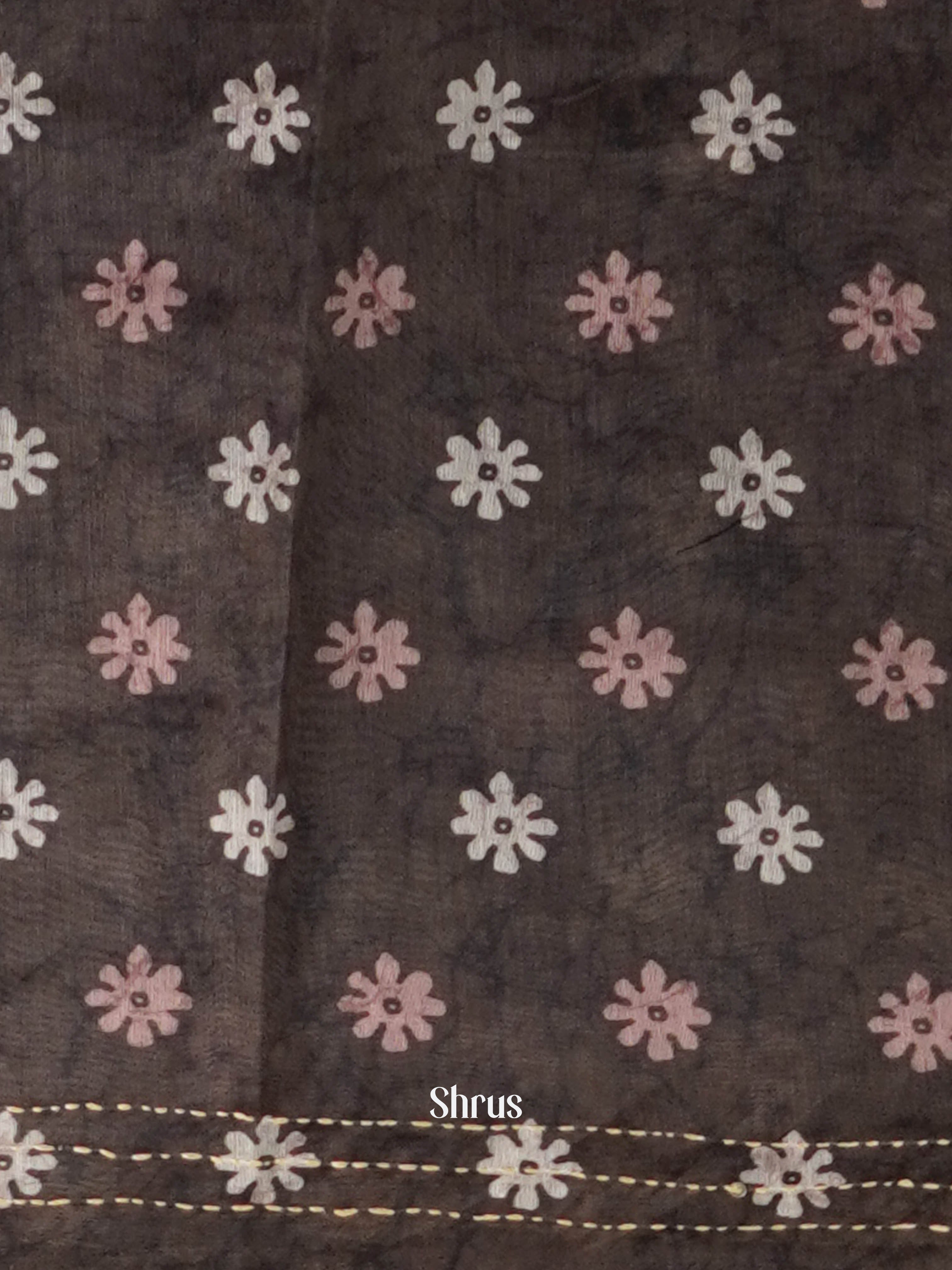 Green - Semi Kantha Saree - Shop on ShrusEternity.com