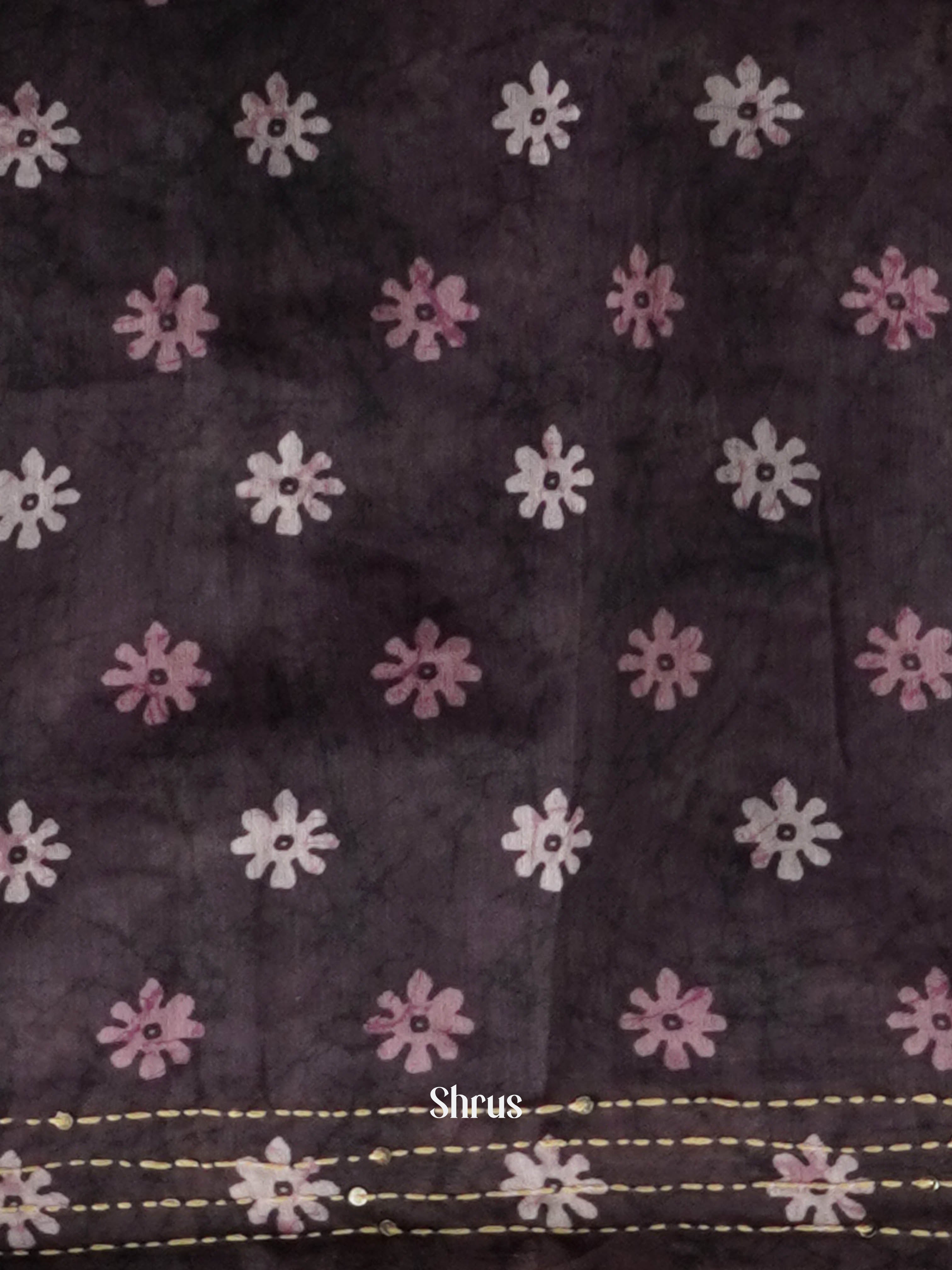 Mixture Of Purple - Semi Kantha Saree - Shop on ShrusEternity.com