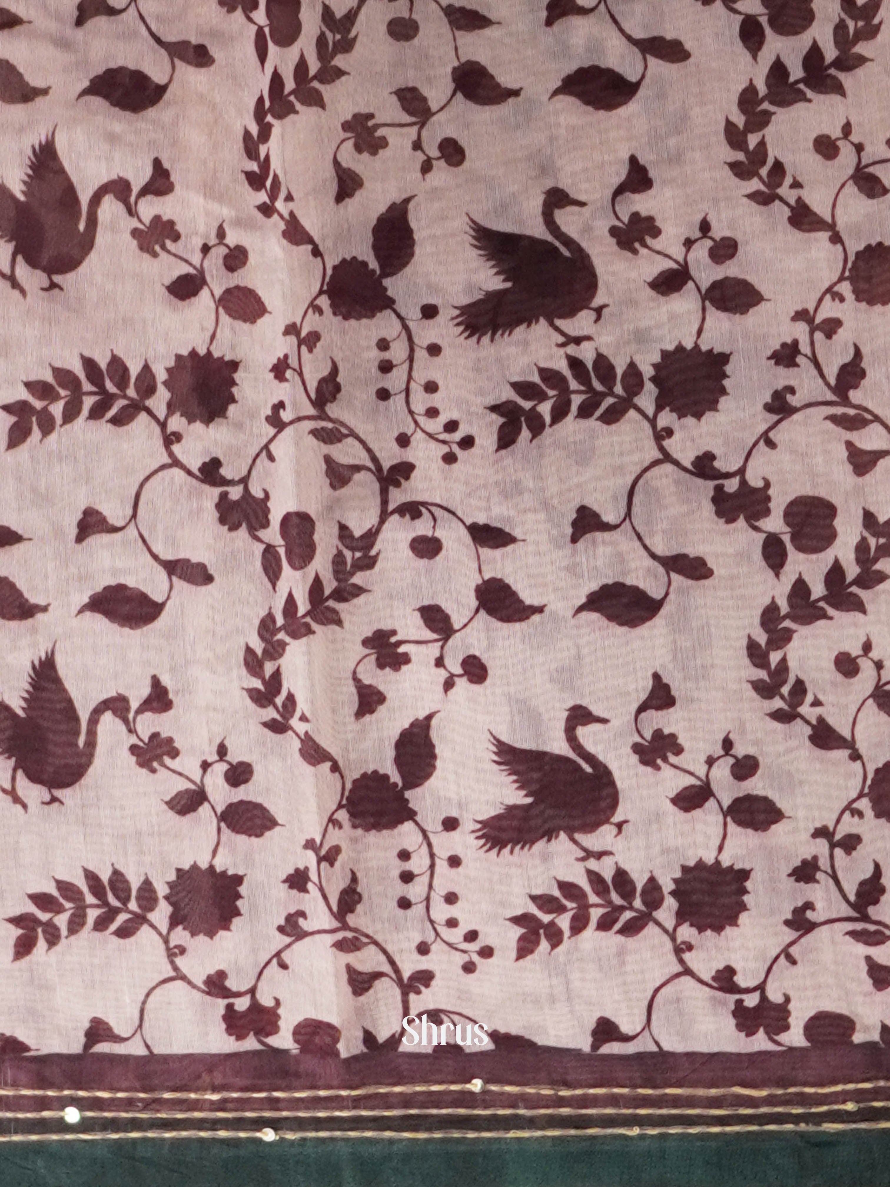 Pale Peach - Semi Kantha Saree - Shop on ShrusEternity.com