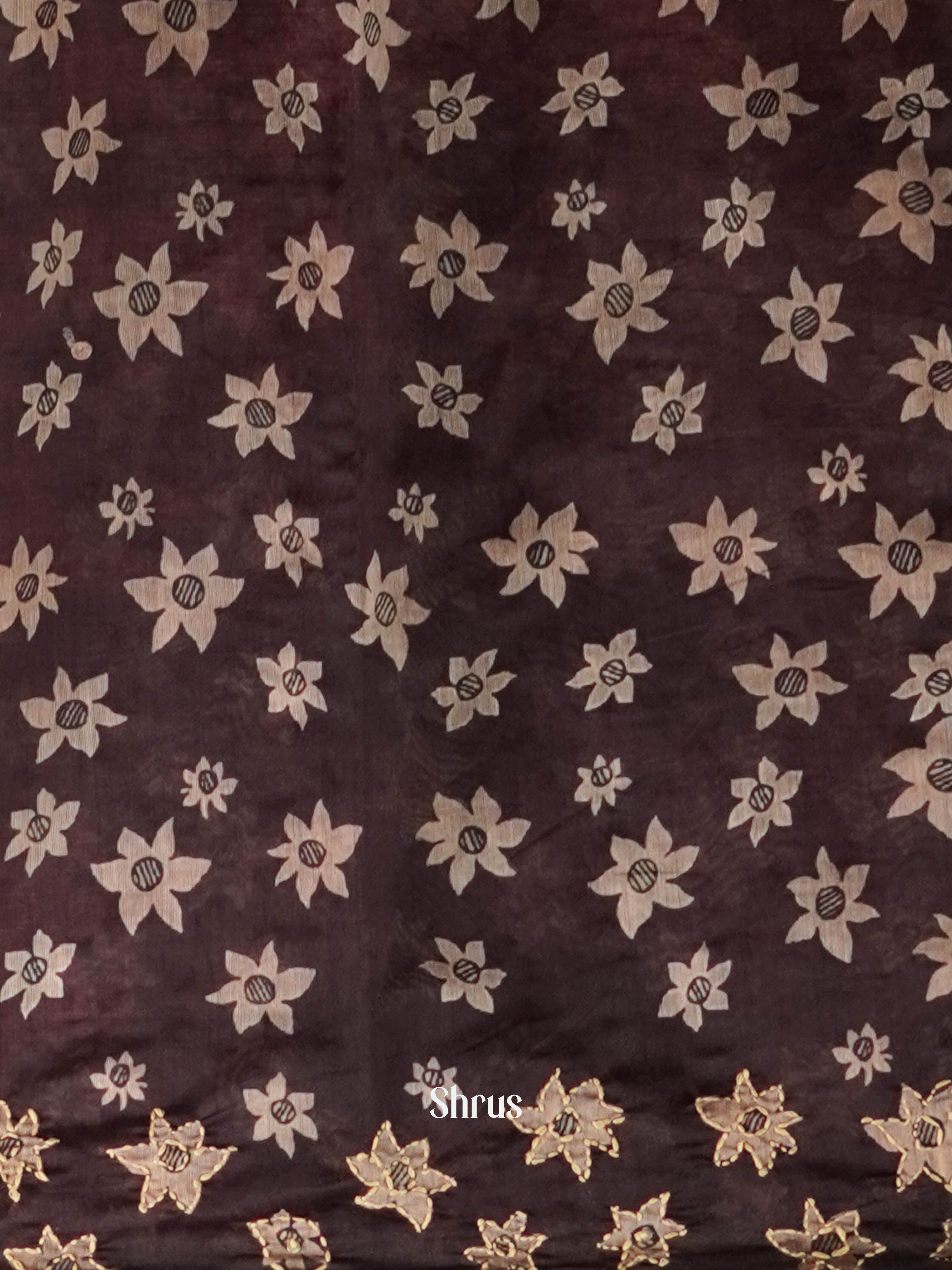 Mixture Of Browns - Semi Kantha Saree - Shop on ShrusEternity.com