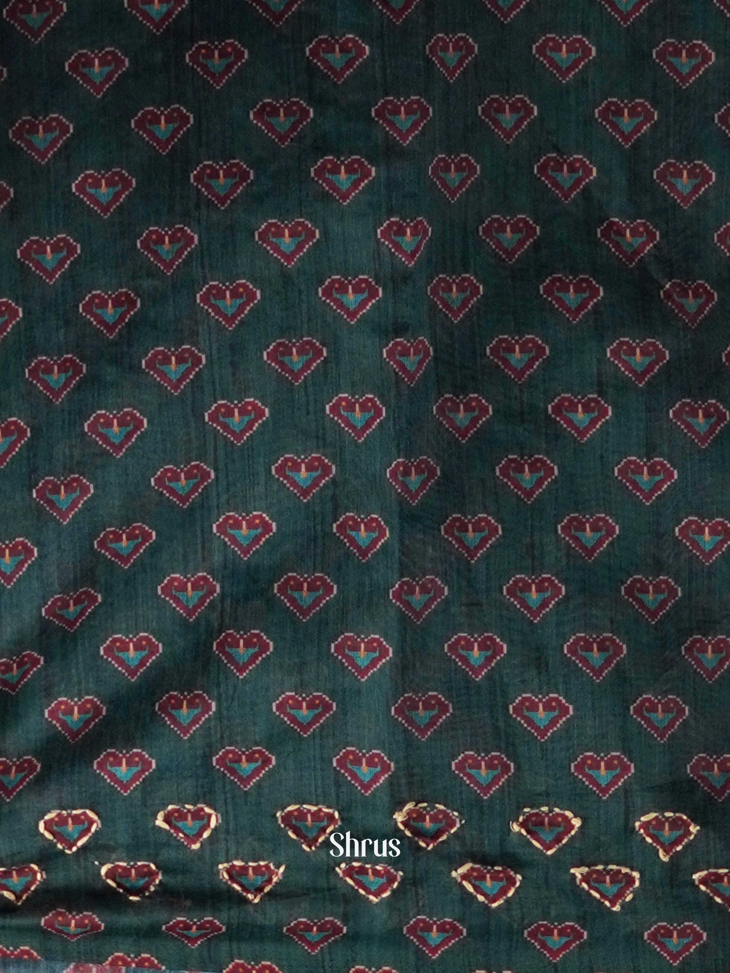 Teal & Maroon - Semi Kantha Saree - Shop on ShrusEternity.com