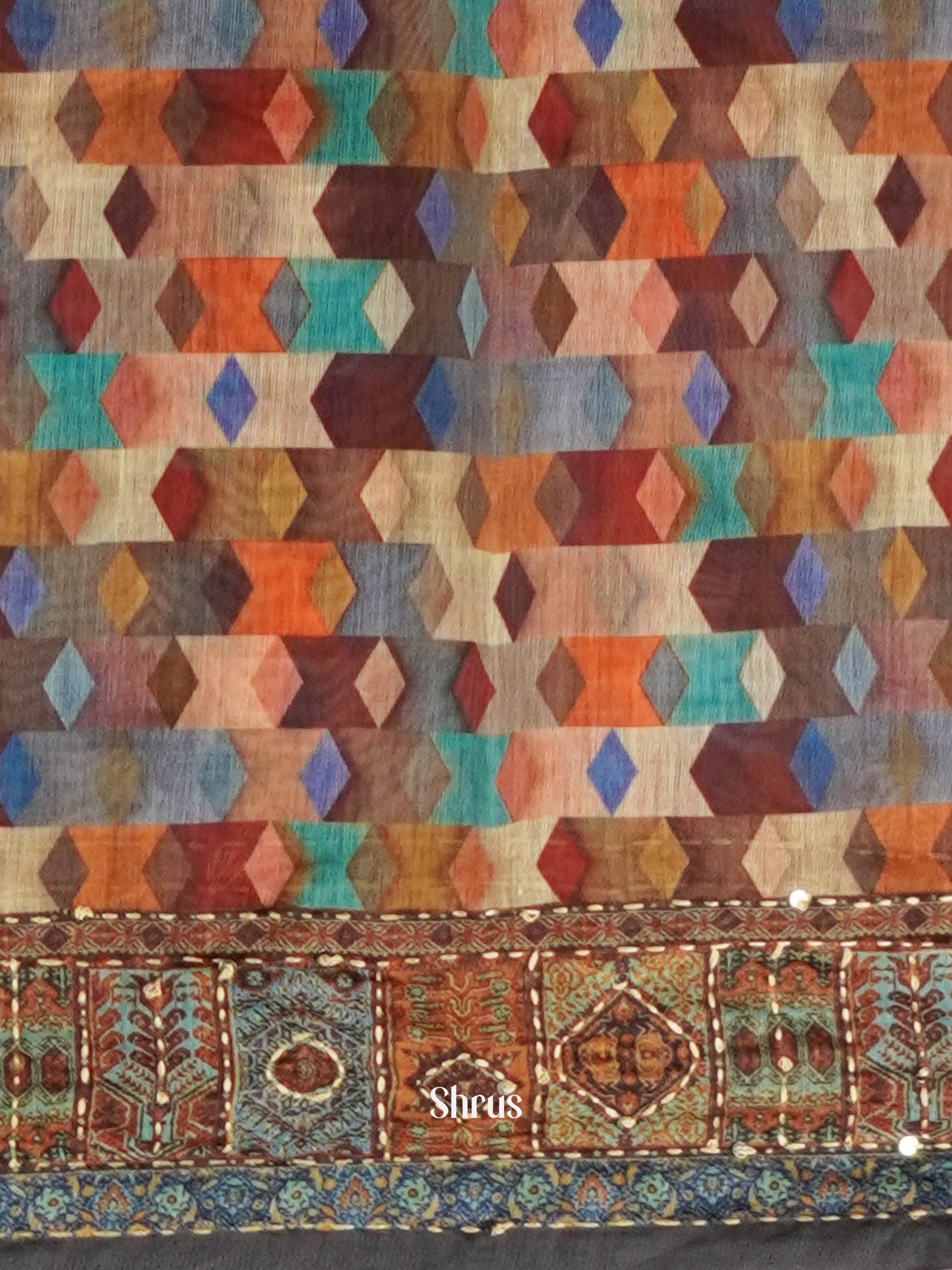 Mixture Of Colours - Semi Kantha Saree - Shop on ShrusEternity.com