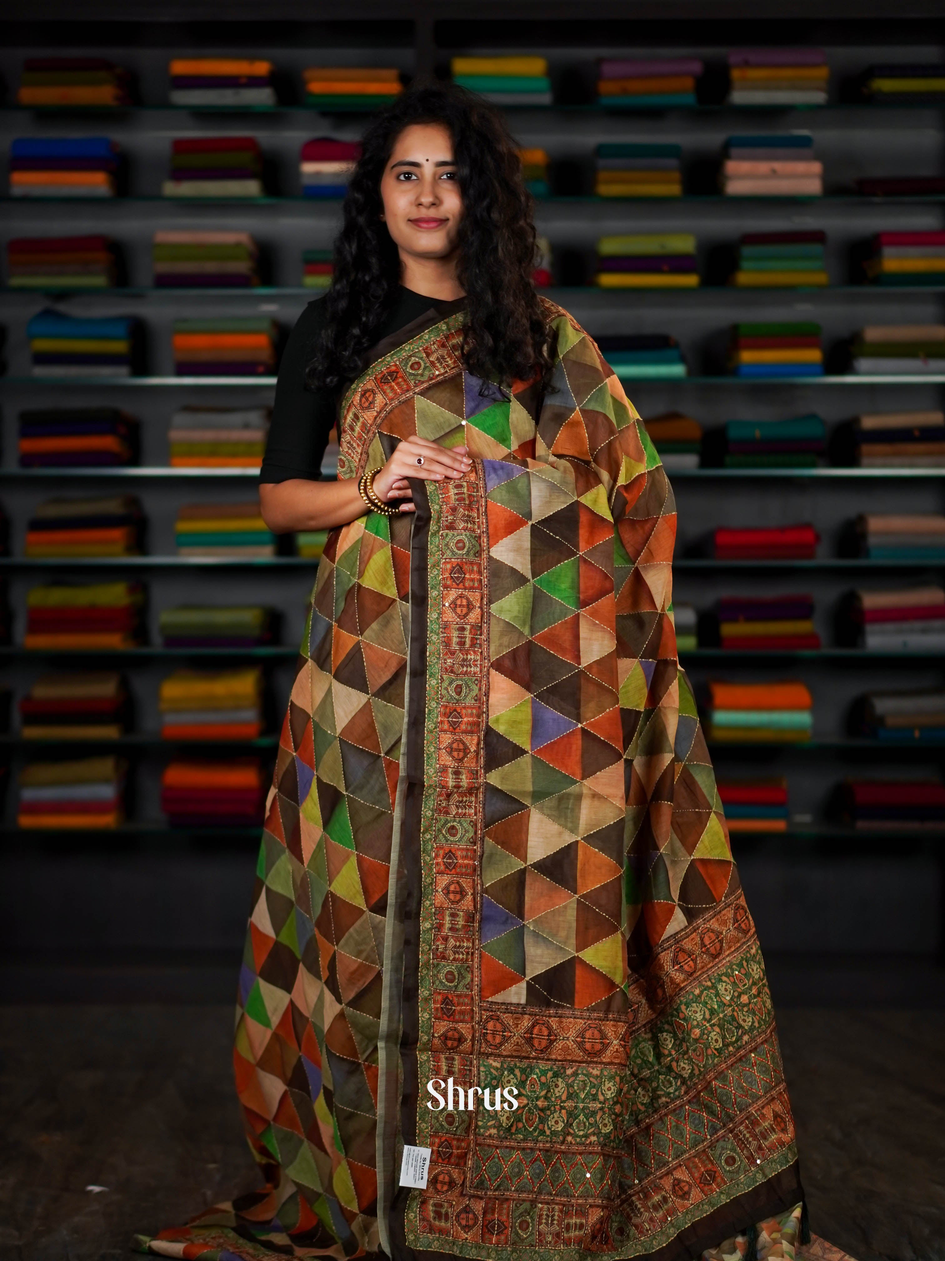 Mixture Of Colors - Semi Kantha Saree - Shop on ShrusEternity.com