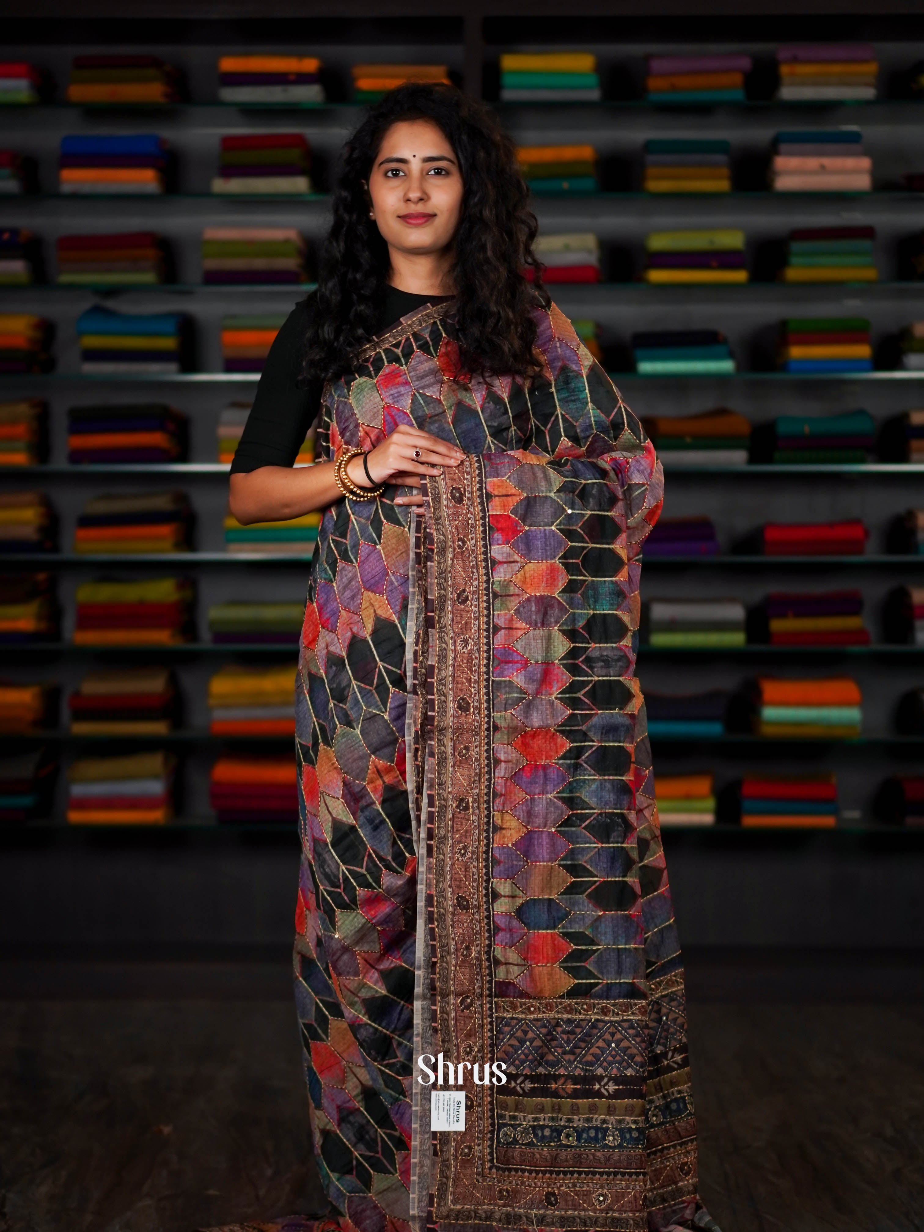 Mixture Of Colors - Semi Kantha Saree - Shop on ShrusEternity.com