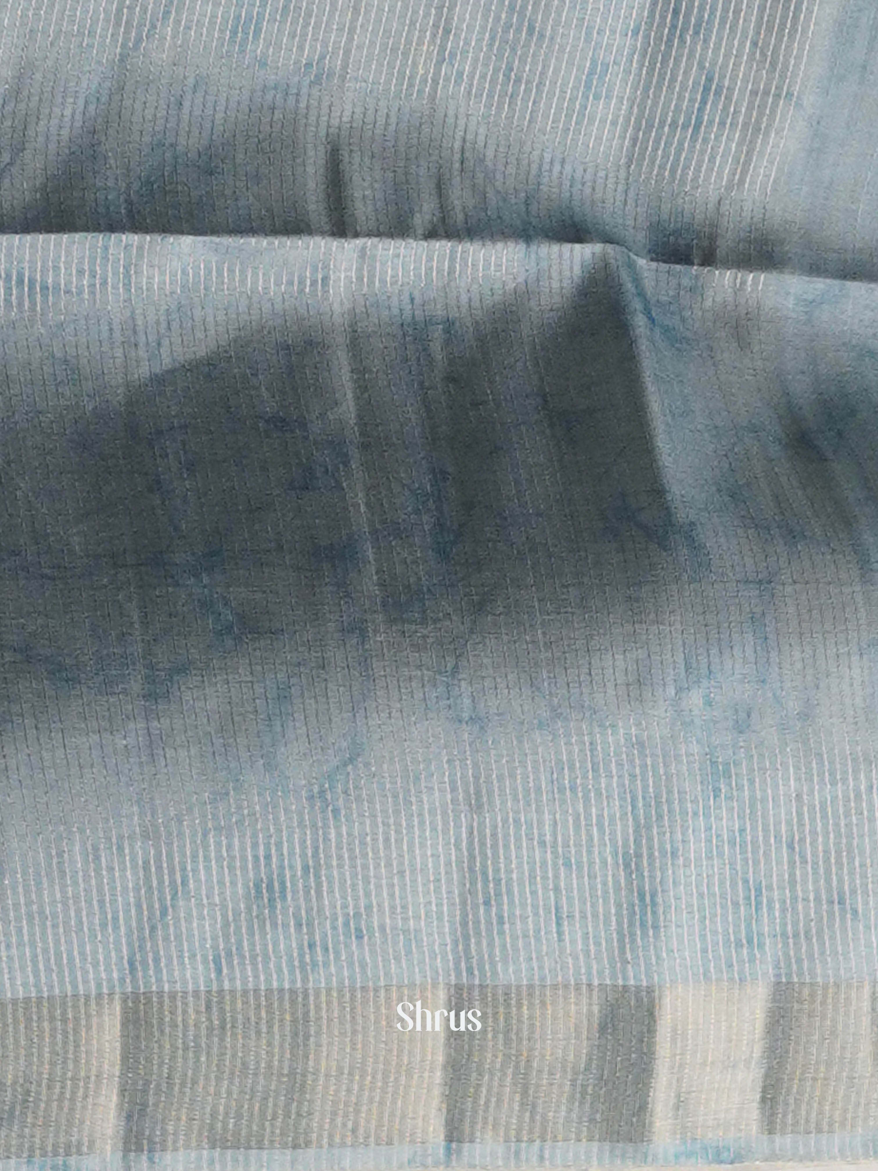 Dusty Blue - Moonga silk Saree - Shop on ShrusEternity.com