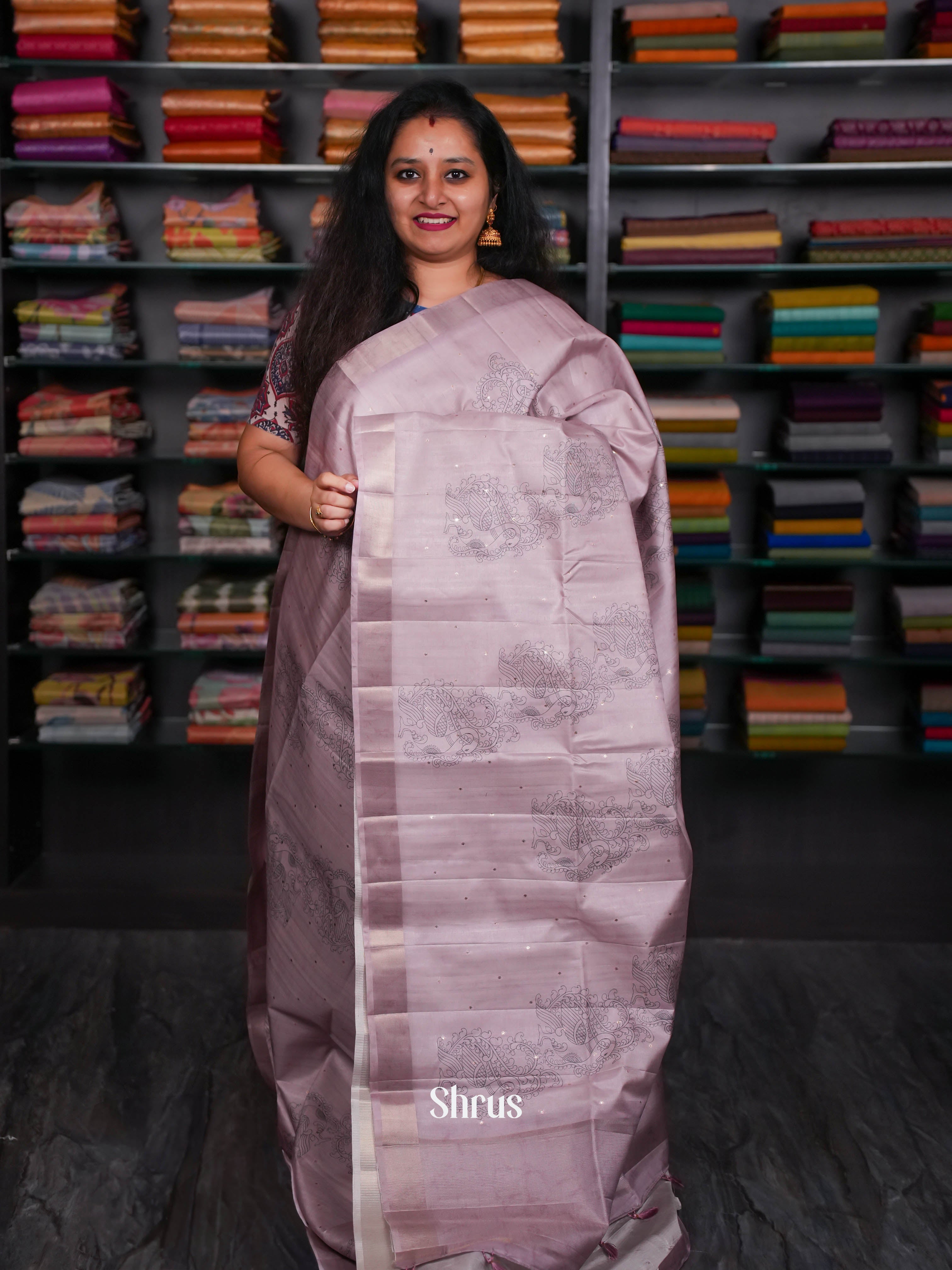 Soft Pink - Moonga Silk Saree - Shop on ShrusEternity.com