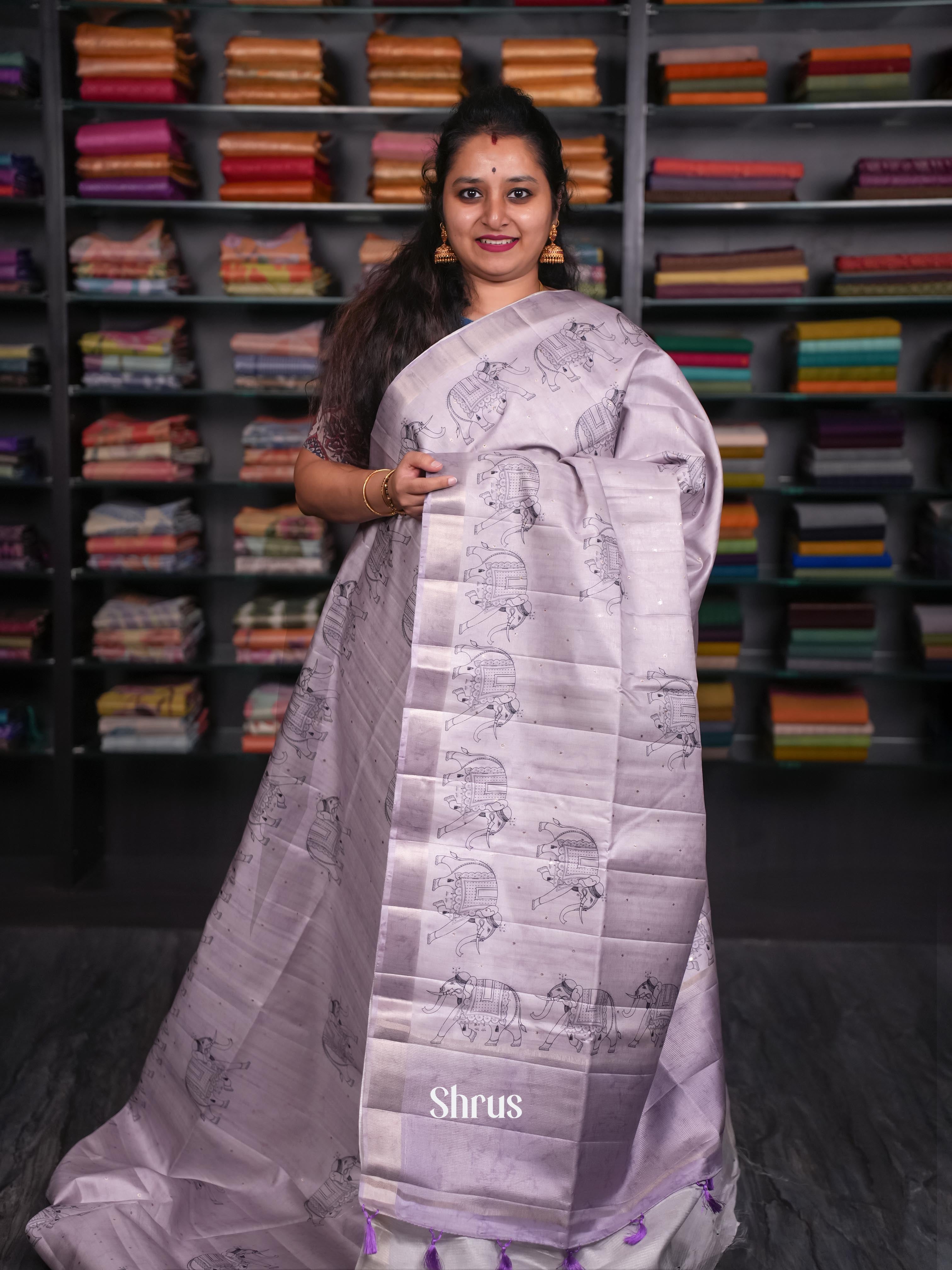 Mild Lavender- Moonga Silk Saree - Shop on ShrusEternity.com