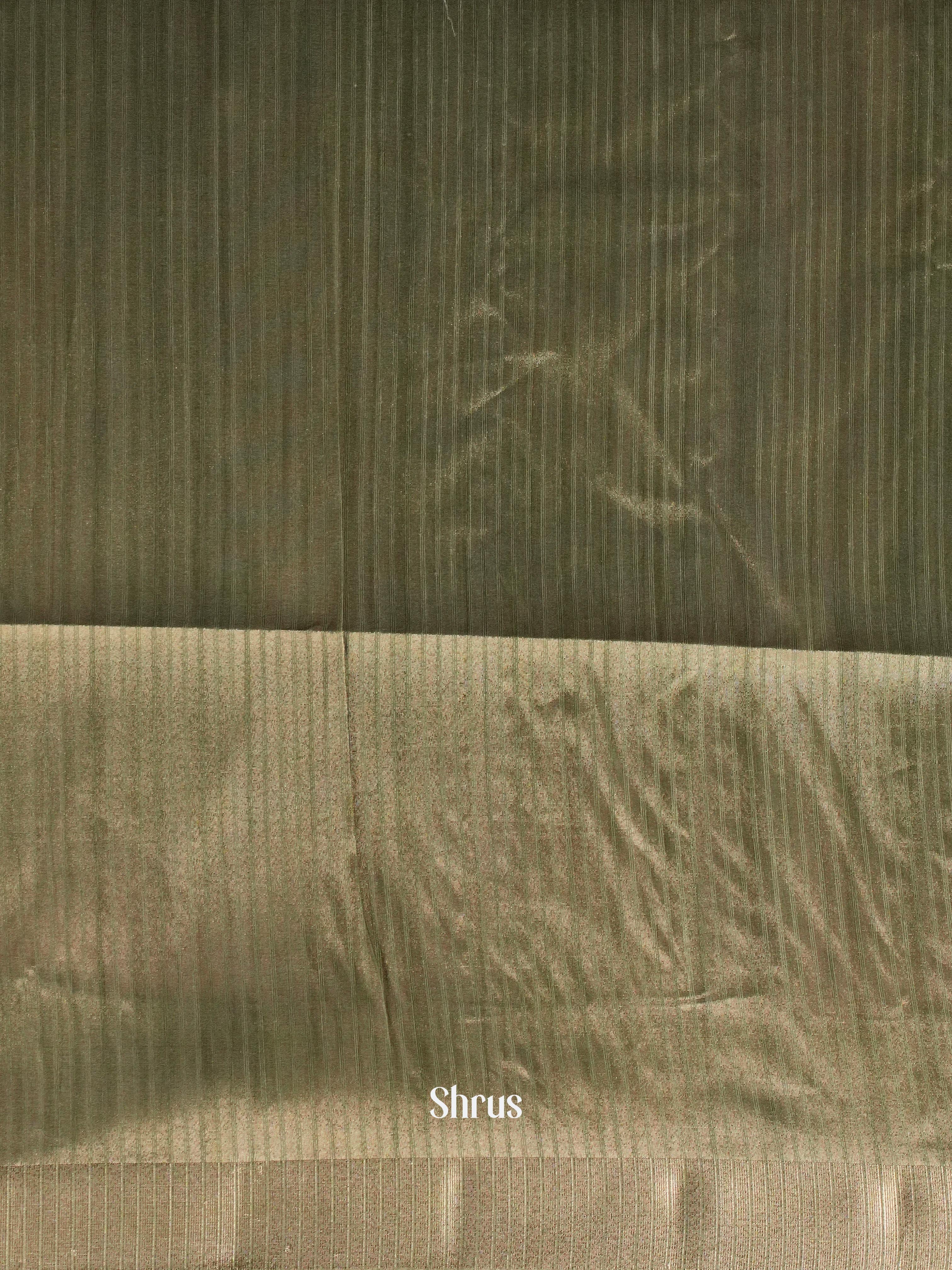 Grey & Green - Moonga Silk Saree - Shop on ShrusEternity.com