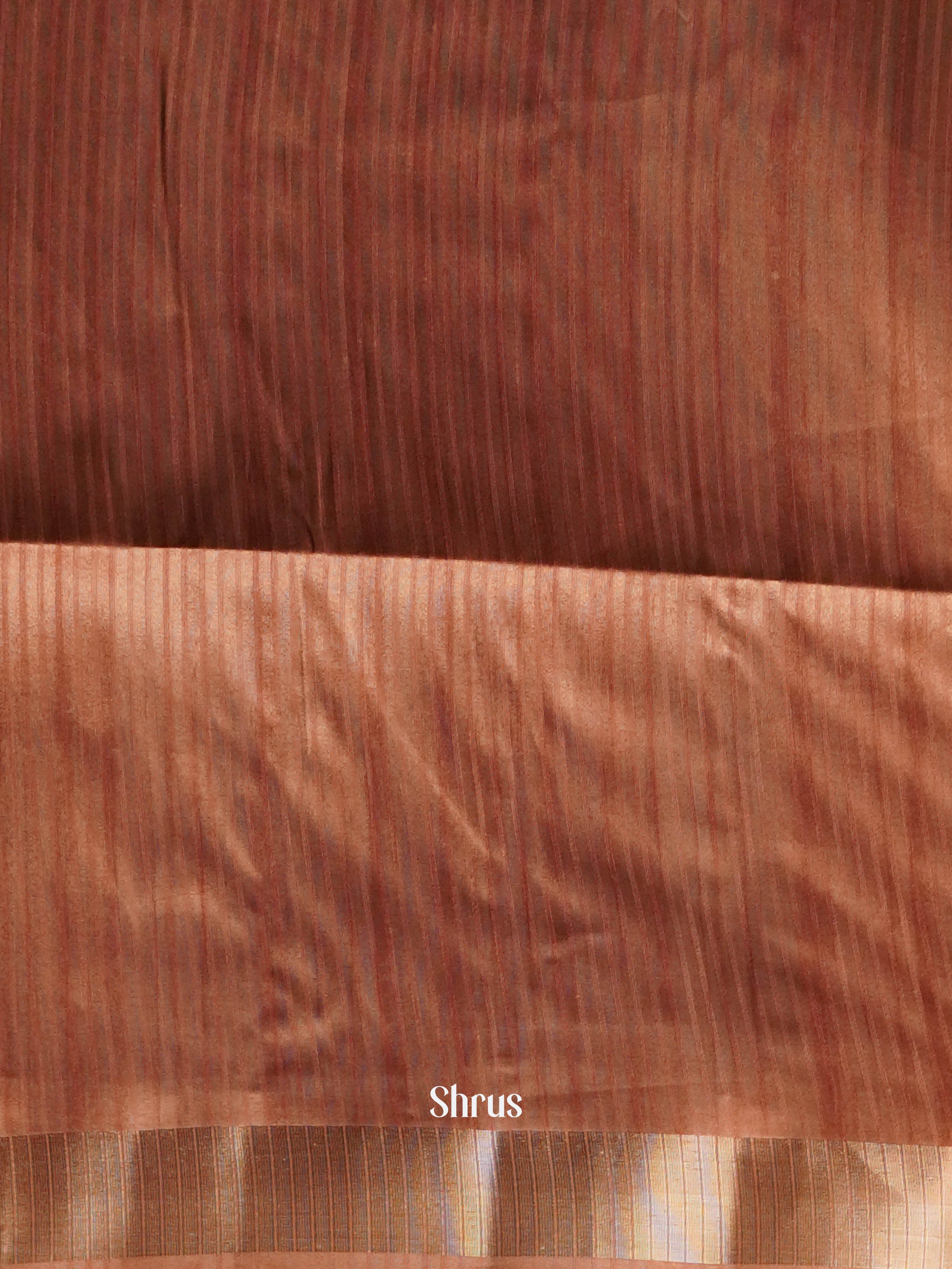 Brown & Teal - Moonga silk Saree - Shop on ShrusEternity.com