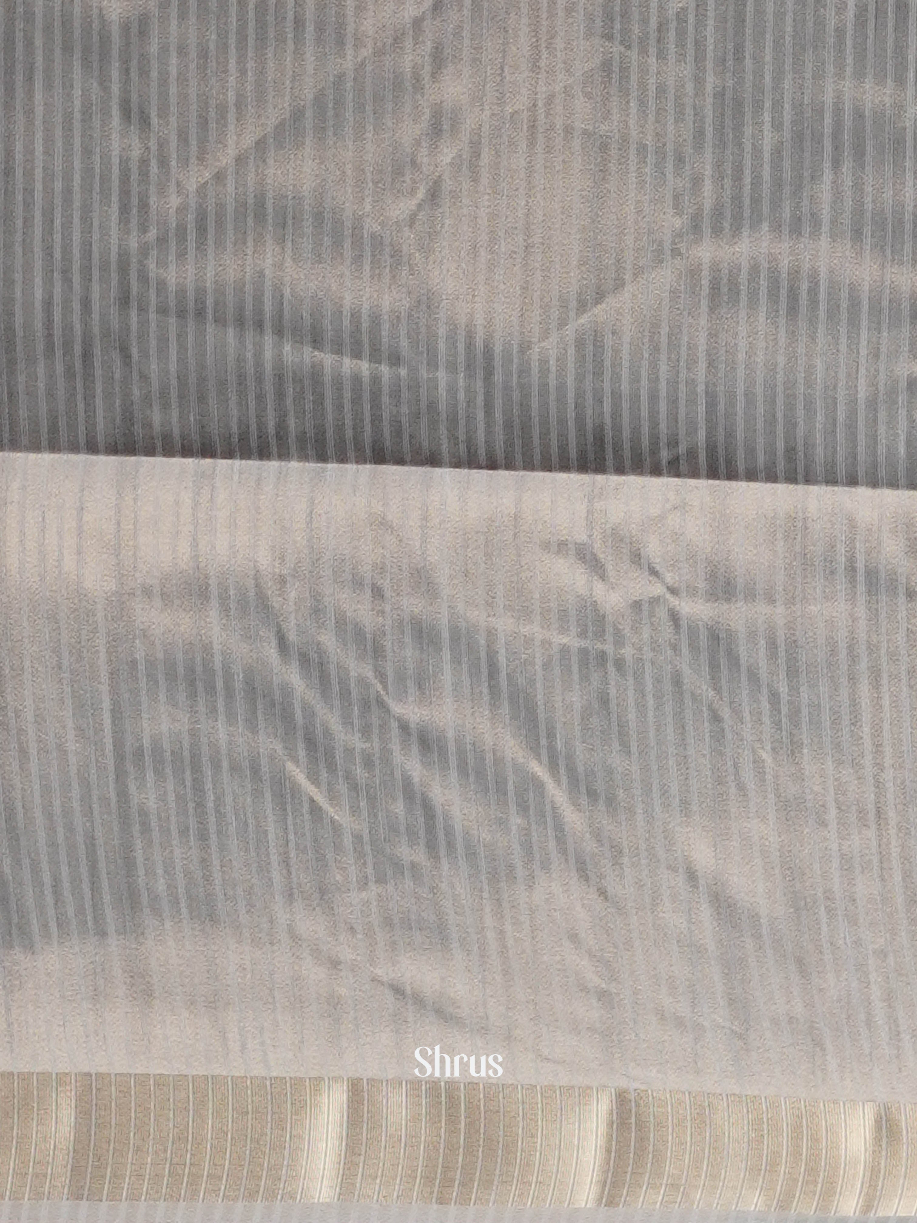 Grey & Golden Brown - Moonga silk Saree - Shop on ShrusEternity.com