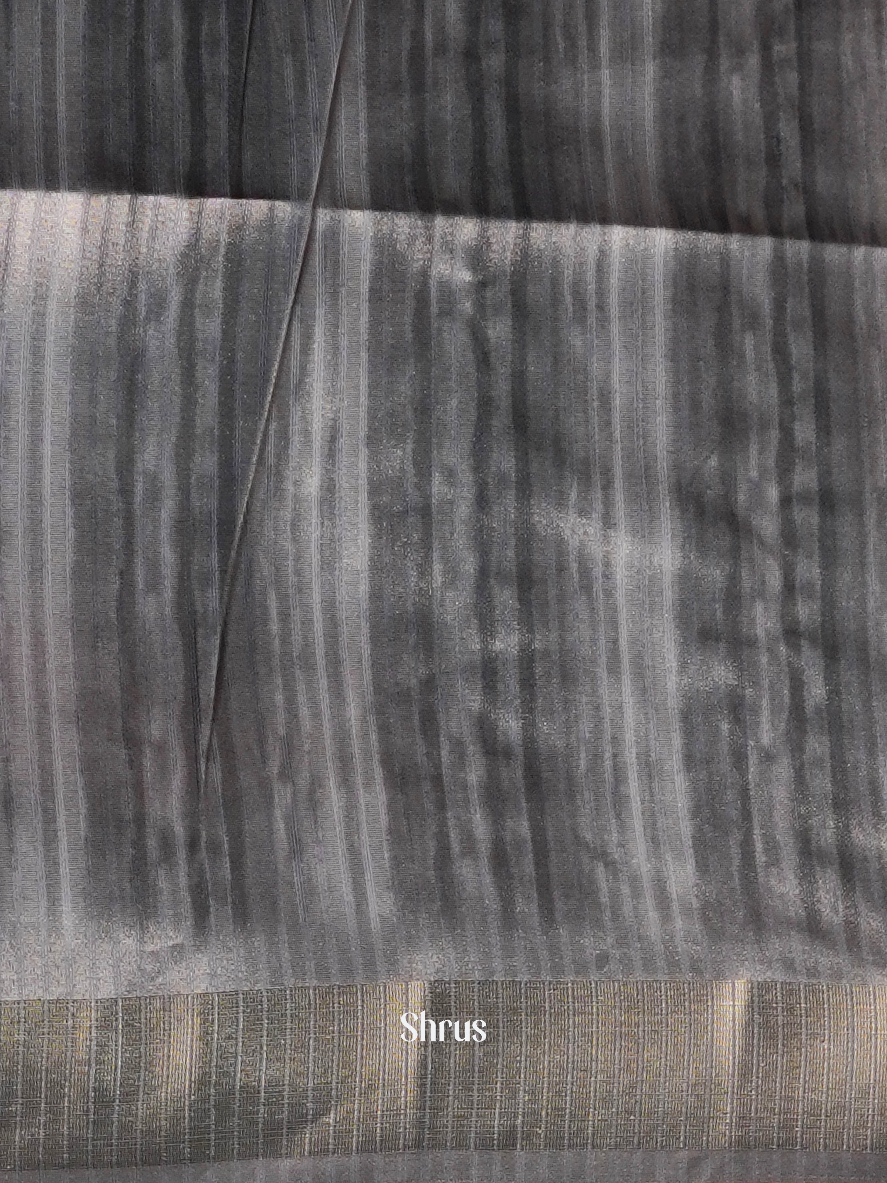 Glittering Grey & Silverish Gold - Moonga silk Saree - Shop on ShrusEternity.com