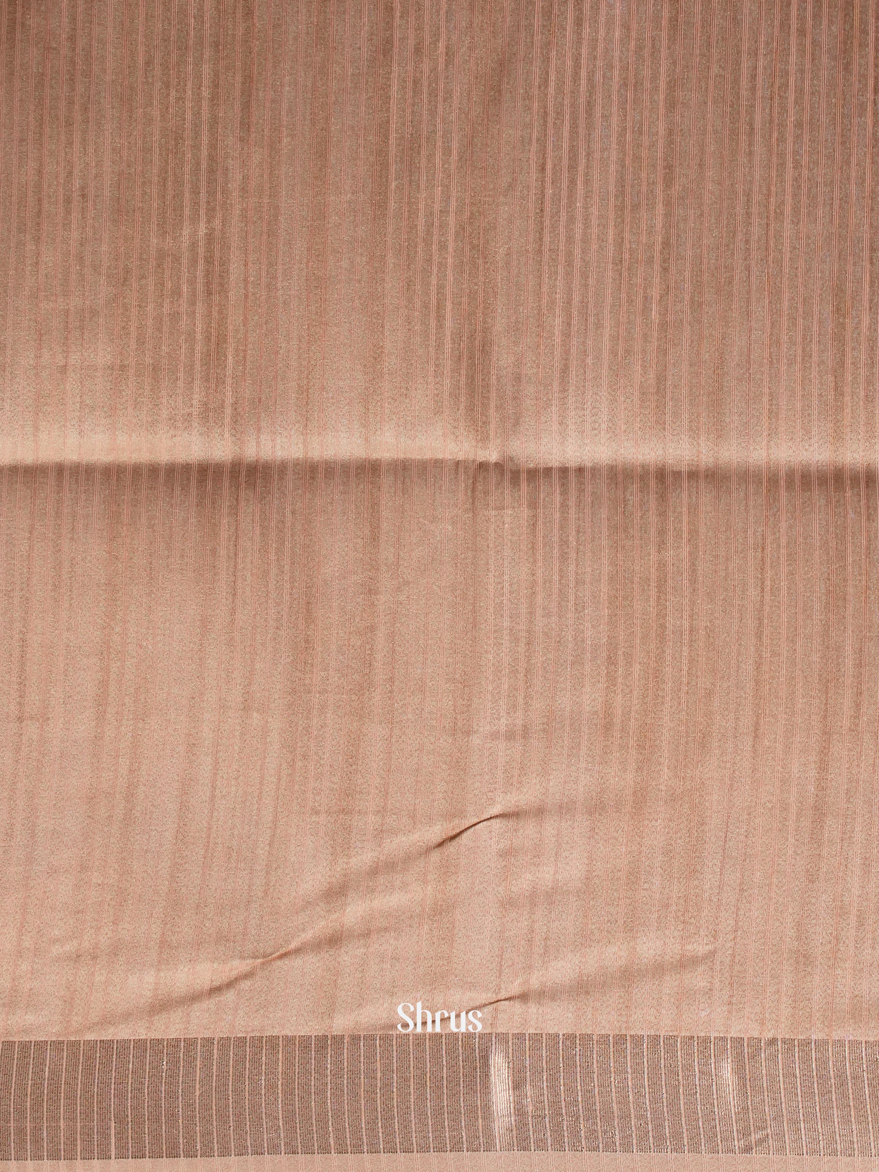 Golden Brown & Blue - Moonga Silk Saree - Shop on ShrusEternity.com