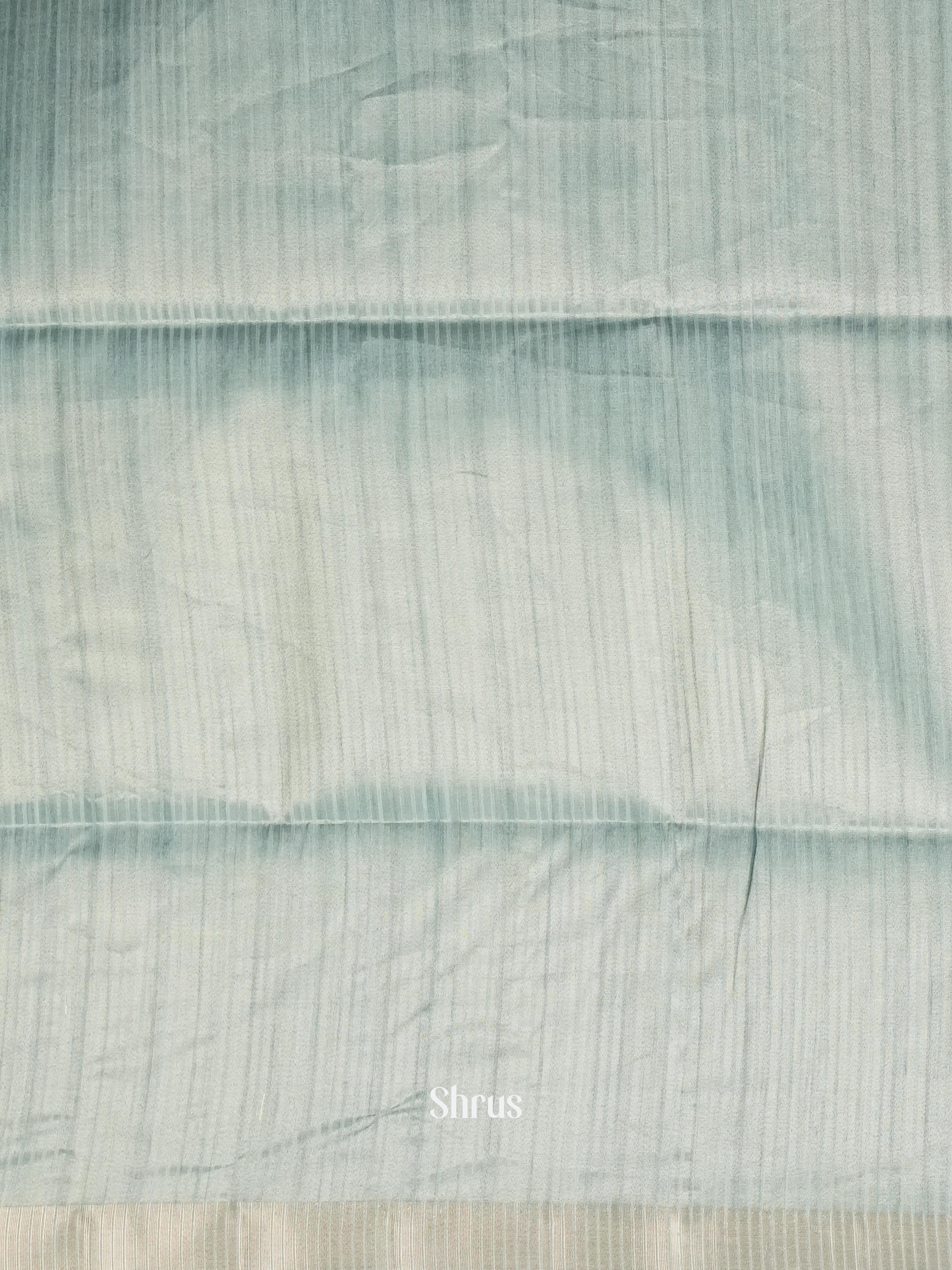 Grey & Green - Moonga Silk Saree - Shop on ShrusEternity.com