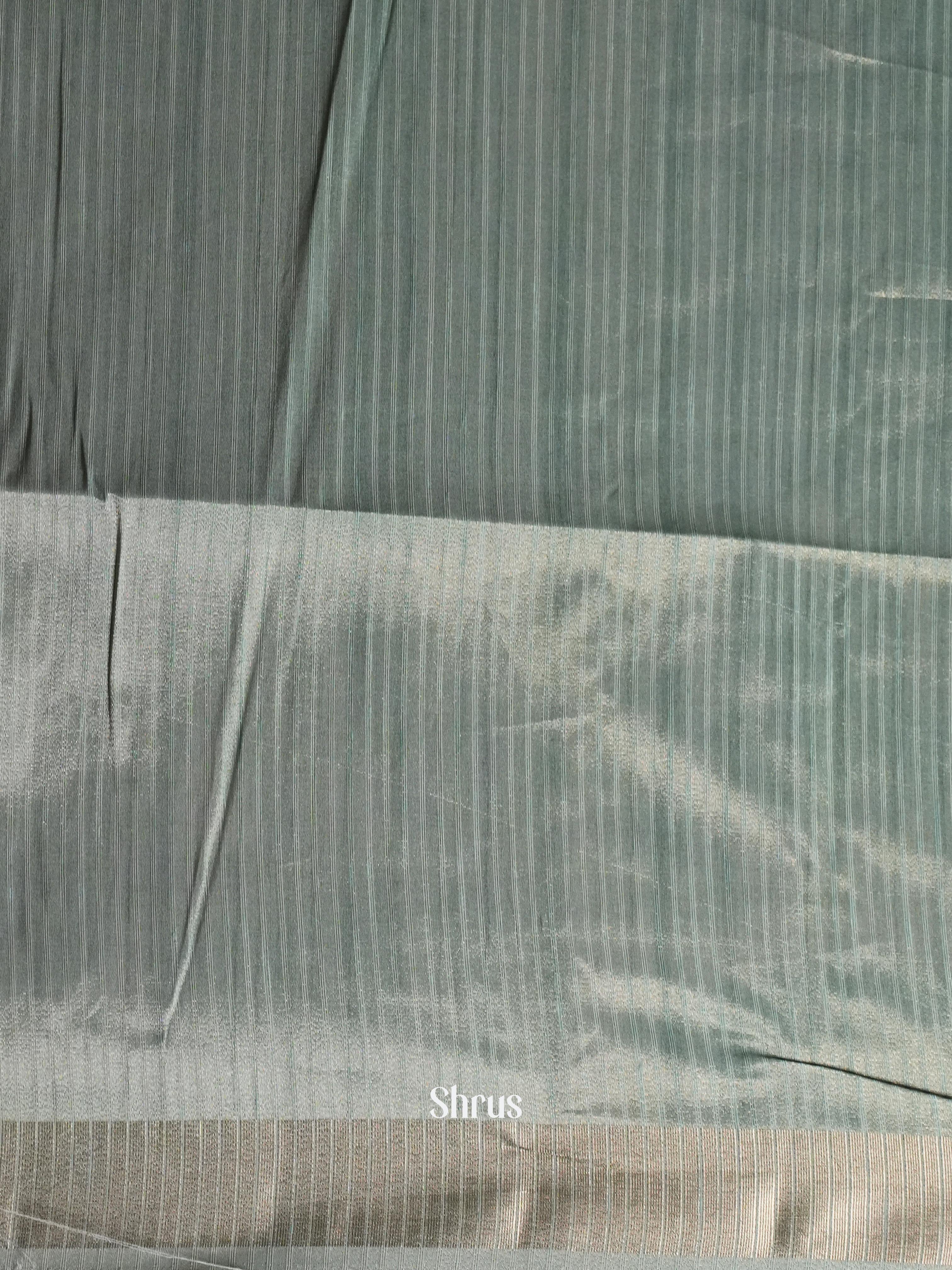 Grey & Green - Moonga Silk Saree - Shop on ShrusEternity.com