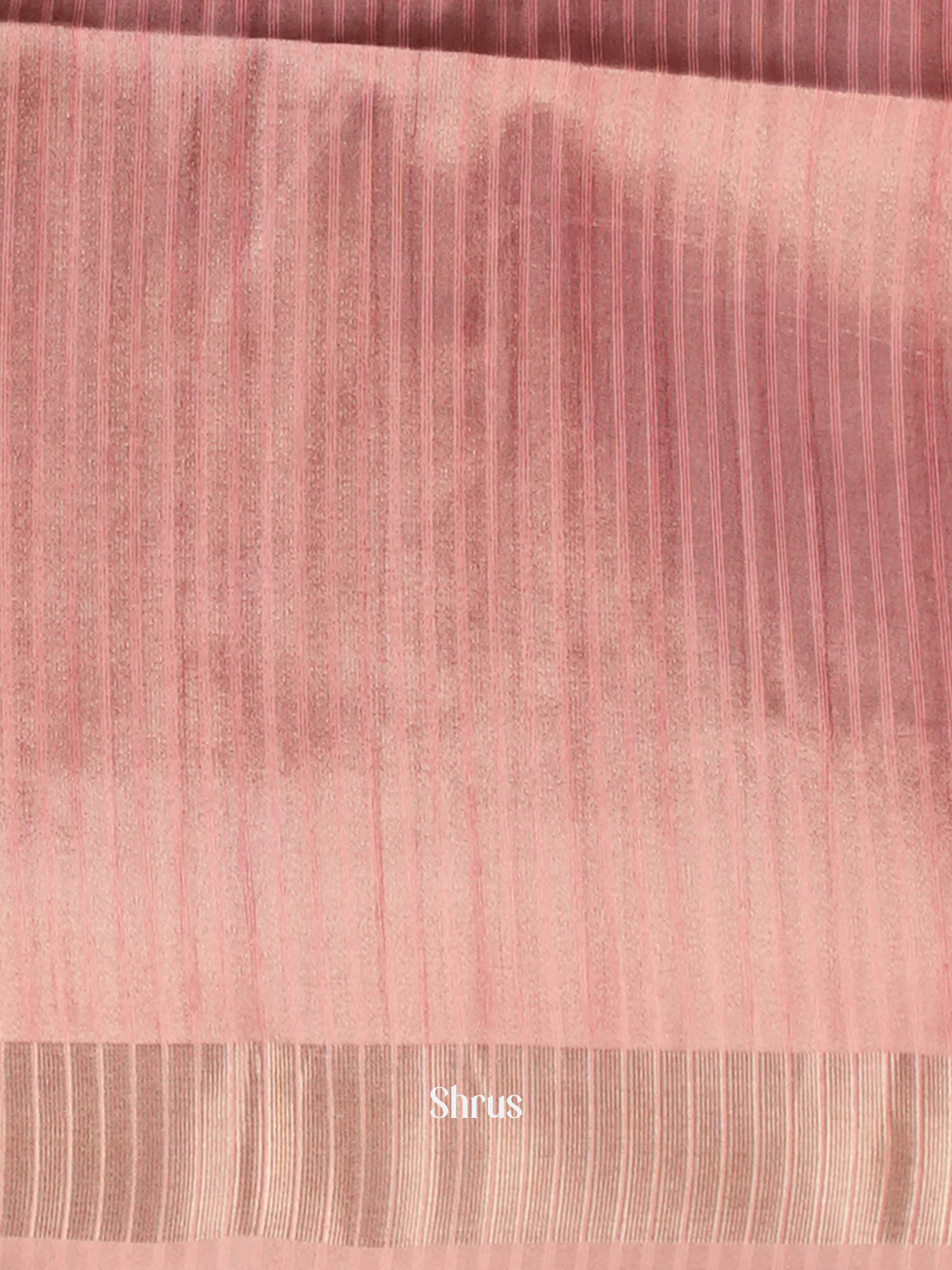 Grey & Pink - Moonga Silk Saree - Shop on ShrusEternity.com