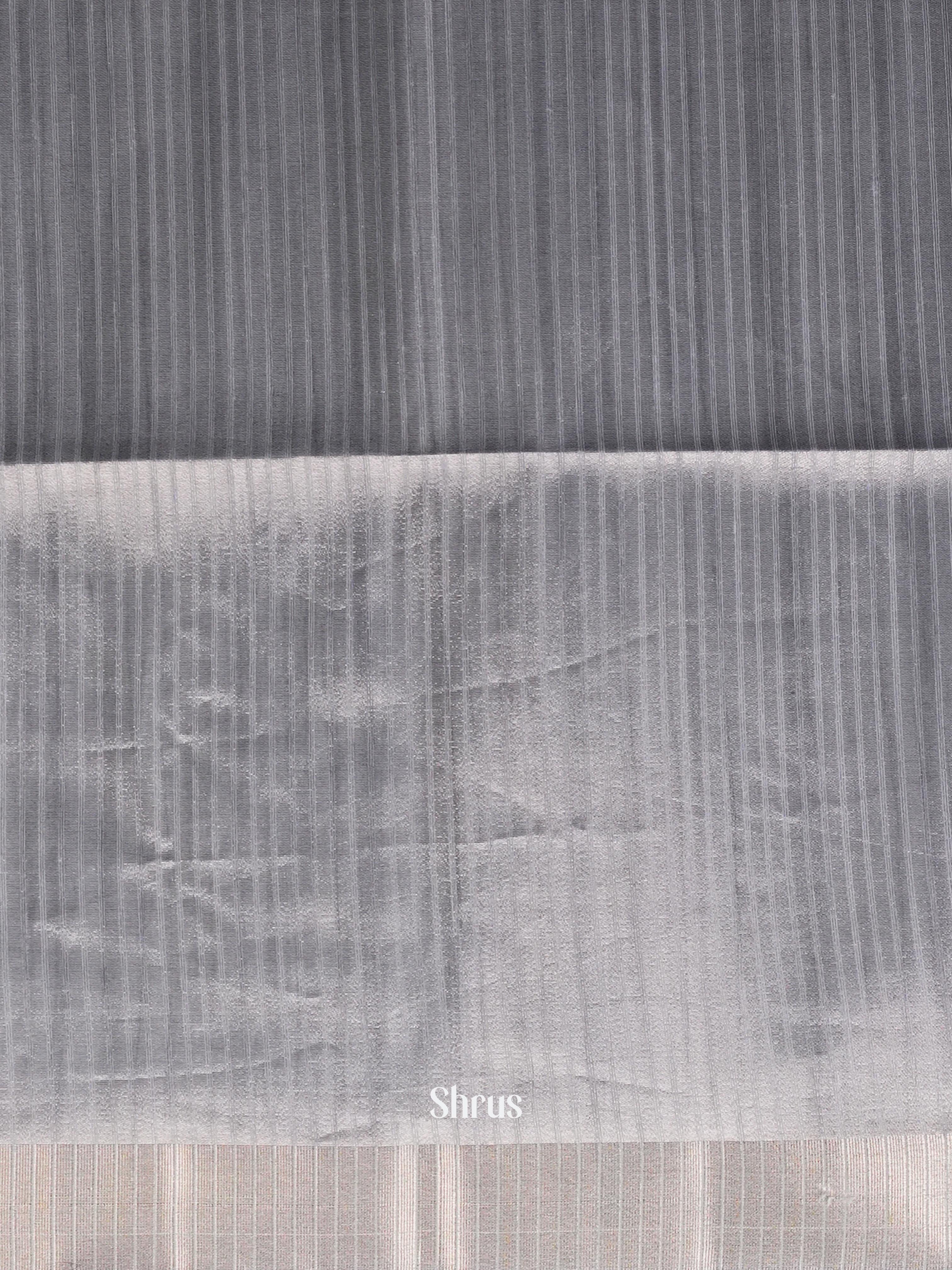 Grey - Moonga Silk Saree - Shop on ShrusEternity.com
