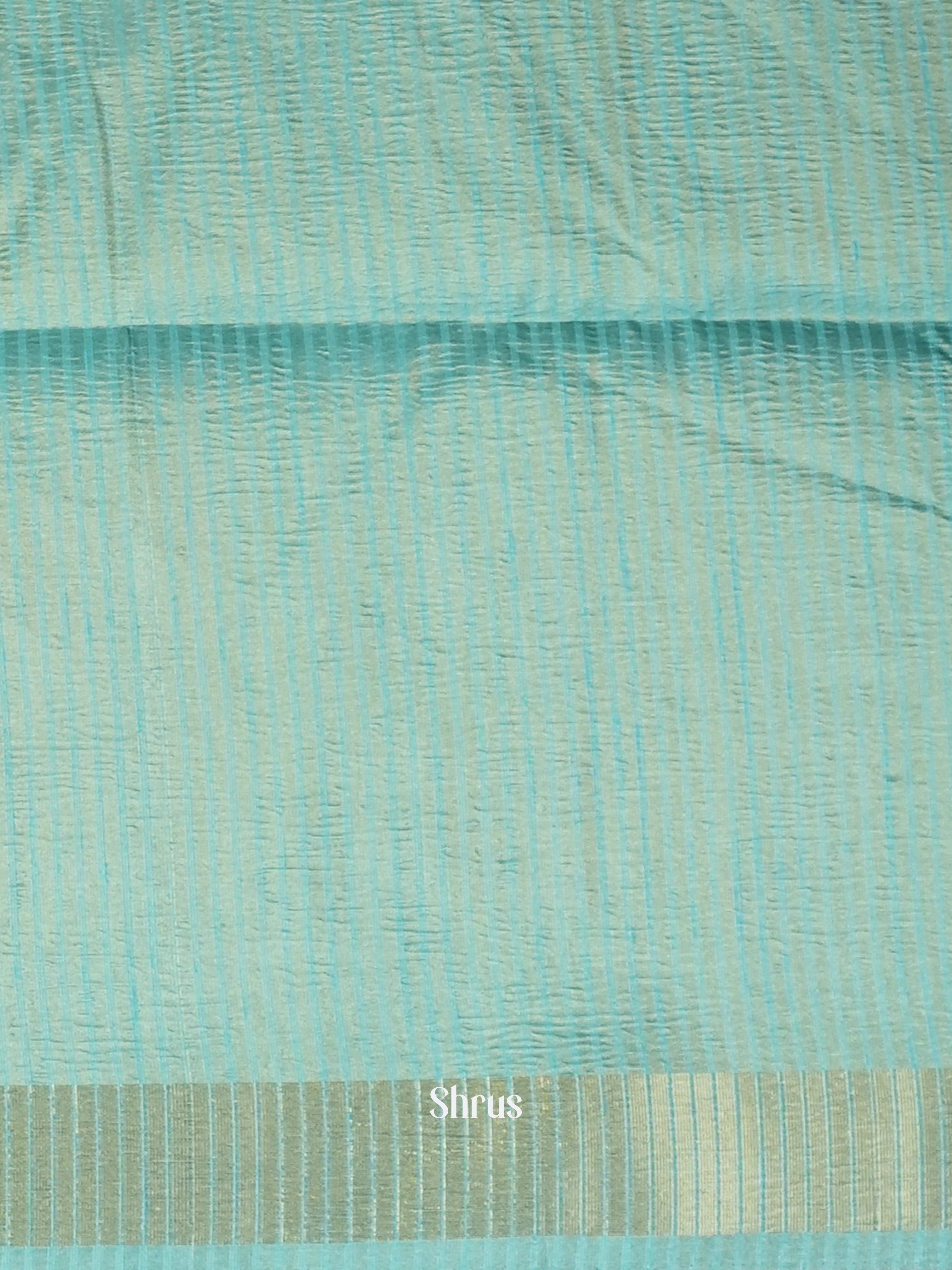 Multicolor & Teal - Bamboo silk Saree - Shop on ShrusEternity.com