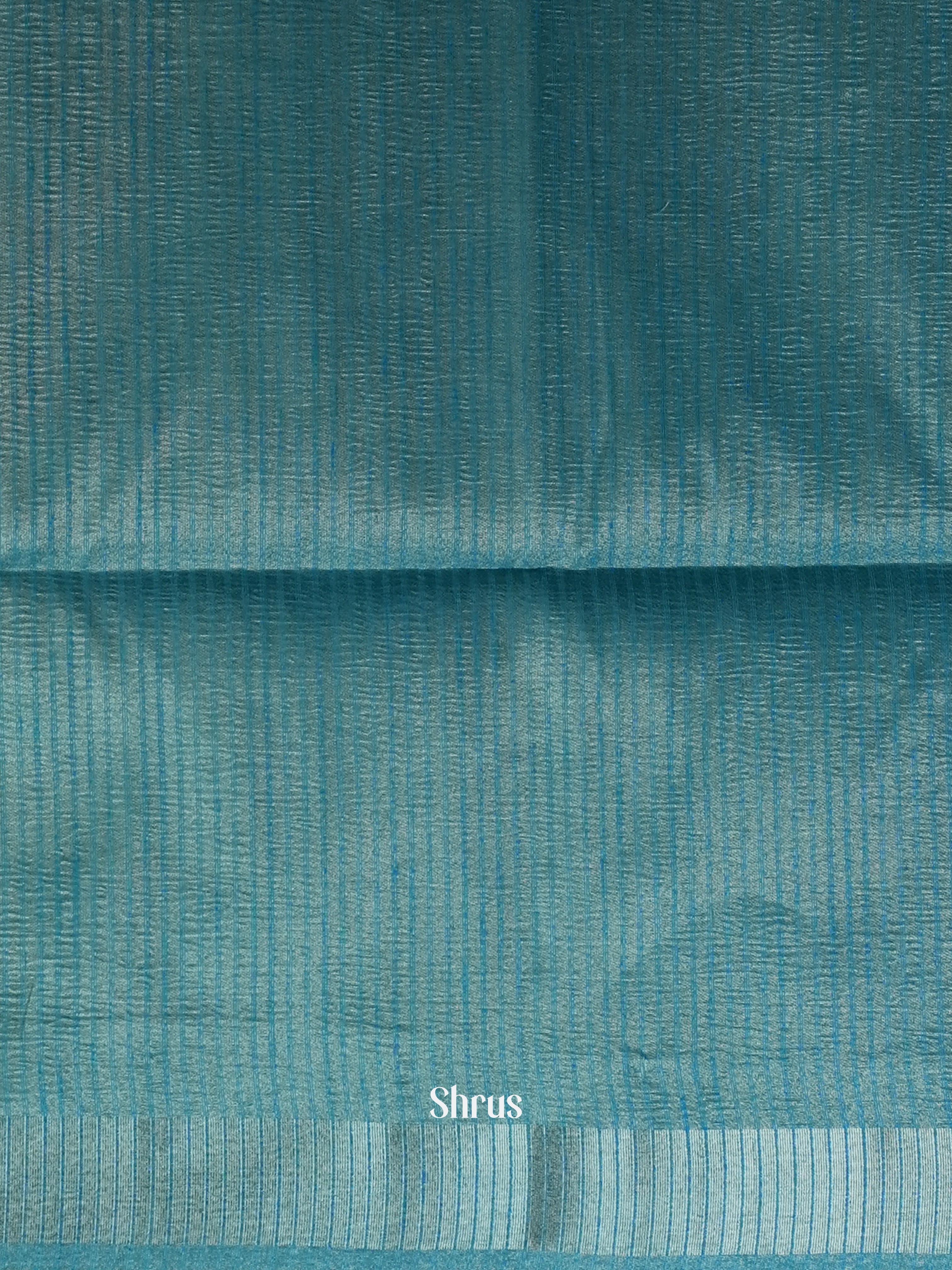 Multicolor & Teal - Bamboo silk Saree - Shop on ShrusEternity.com