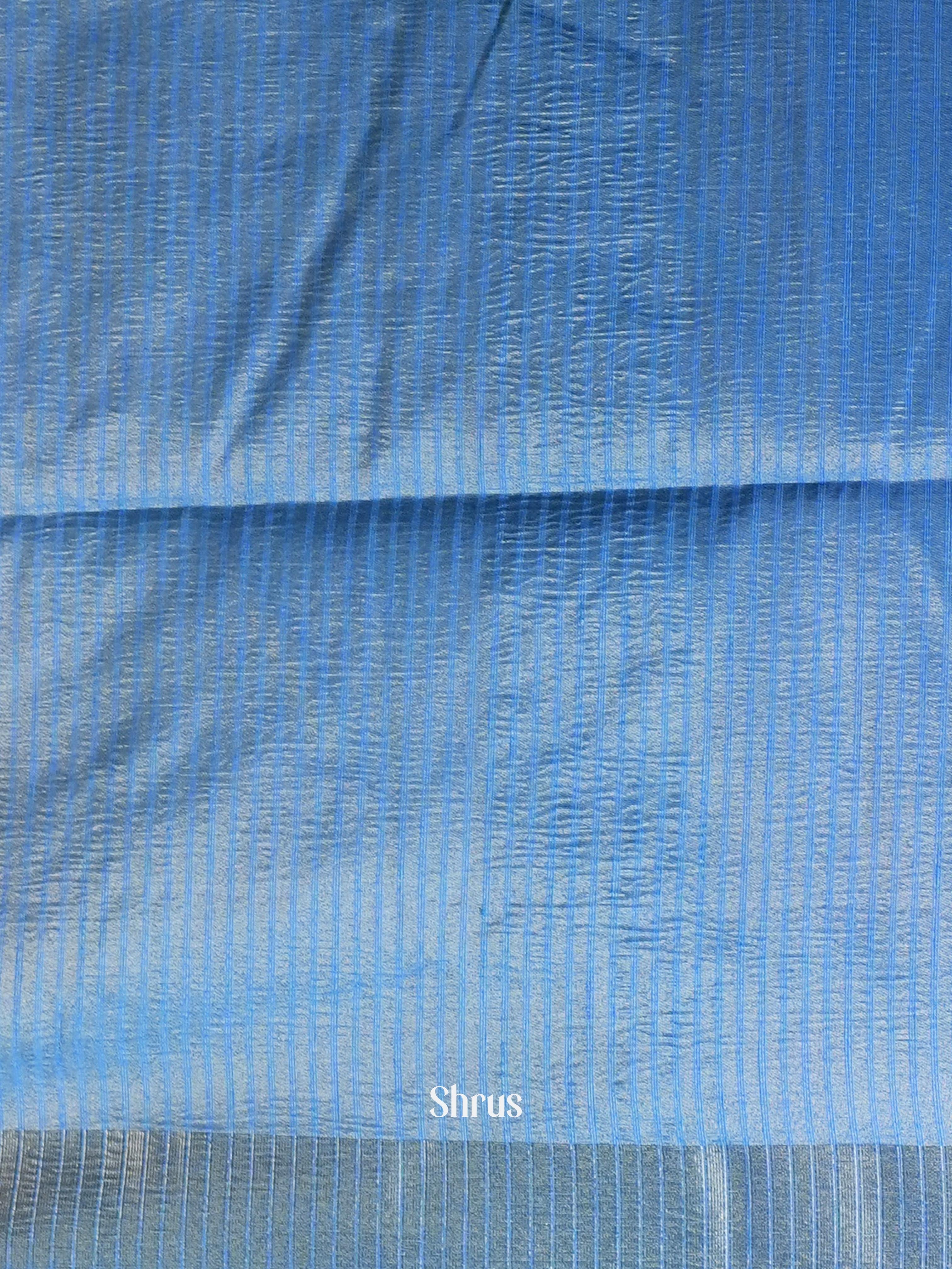 Multicolor & Blue - Bamboo silk Saree - Shop on ShrusEternity.com