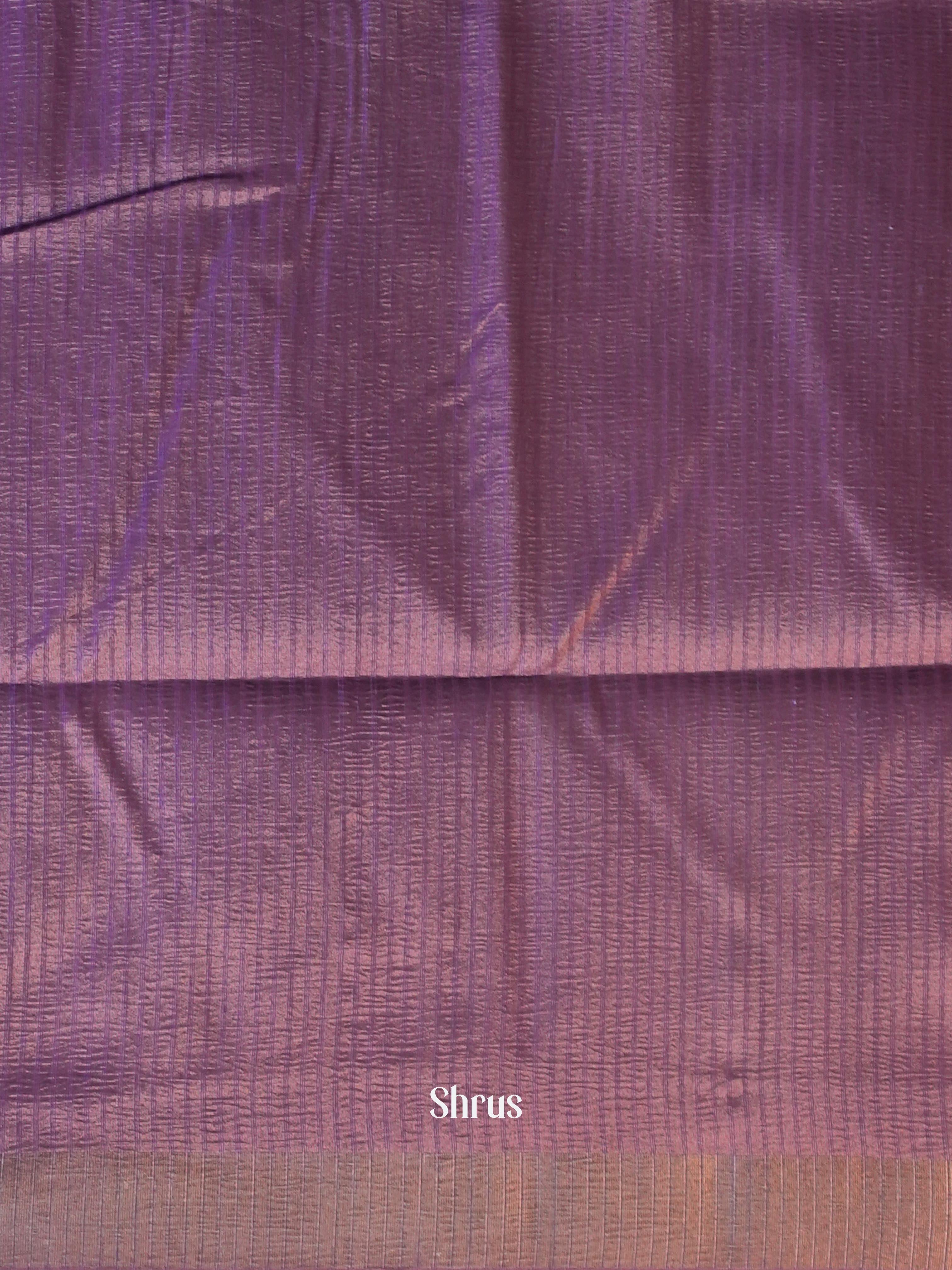 Multicolor & Purple- Bamboo Silk Saree - Shop on ShrusEternity.com