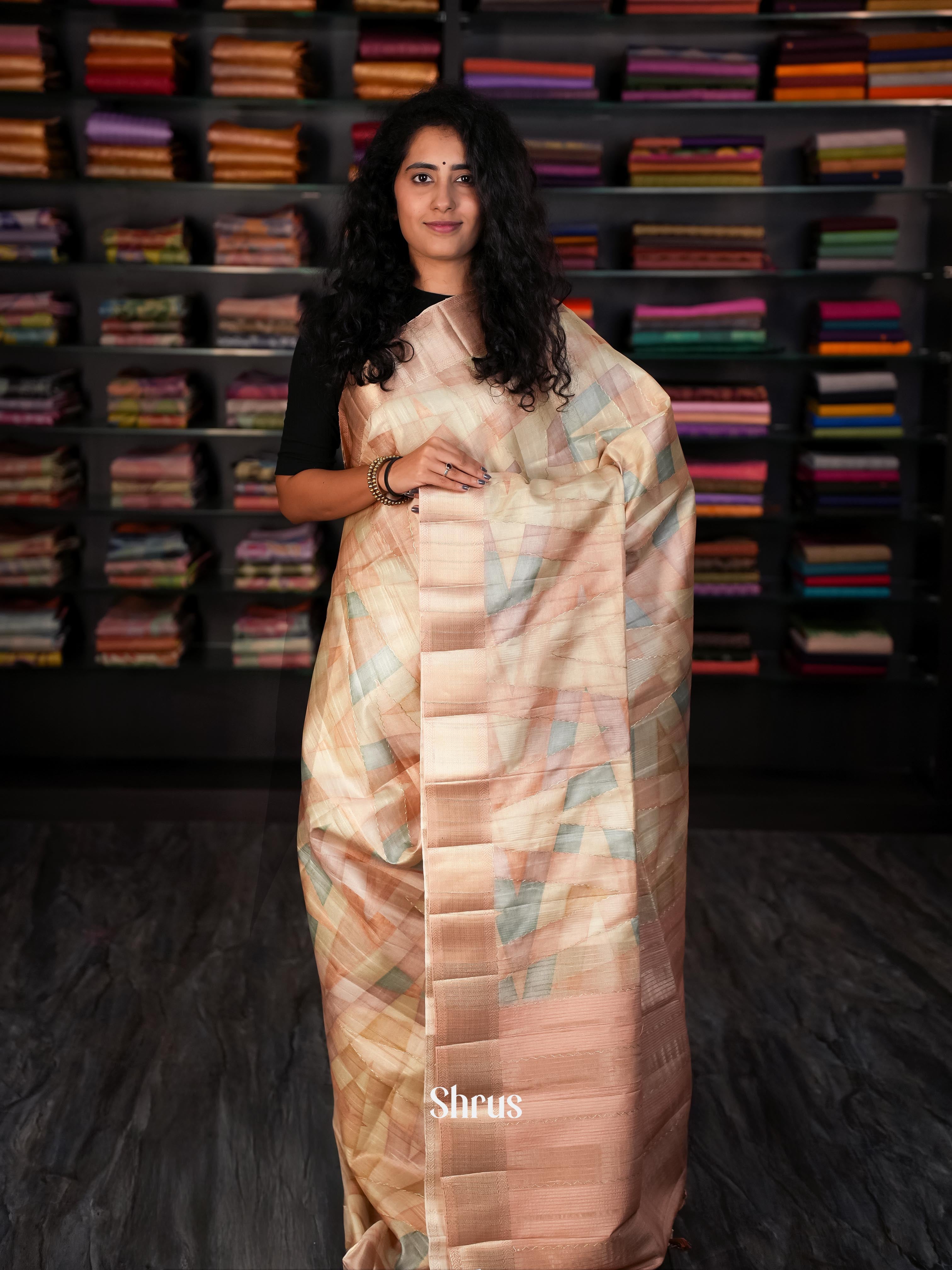 Dusty Pink- Moonga Silk Saree - Shop on ShrusEternity.com