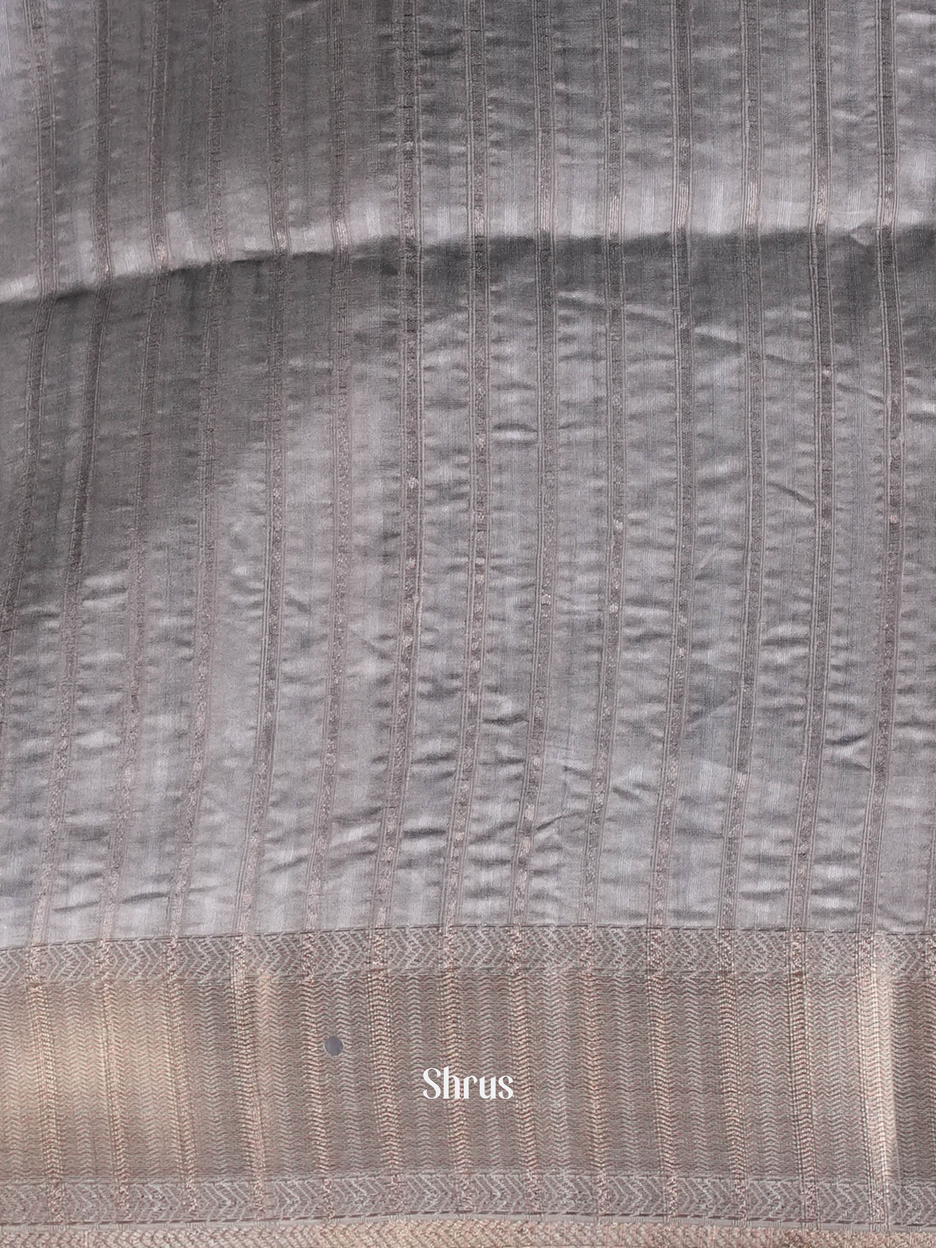 Peach & Grey - Moonga Silk Saree - Shop on ShrusEternity.com