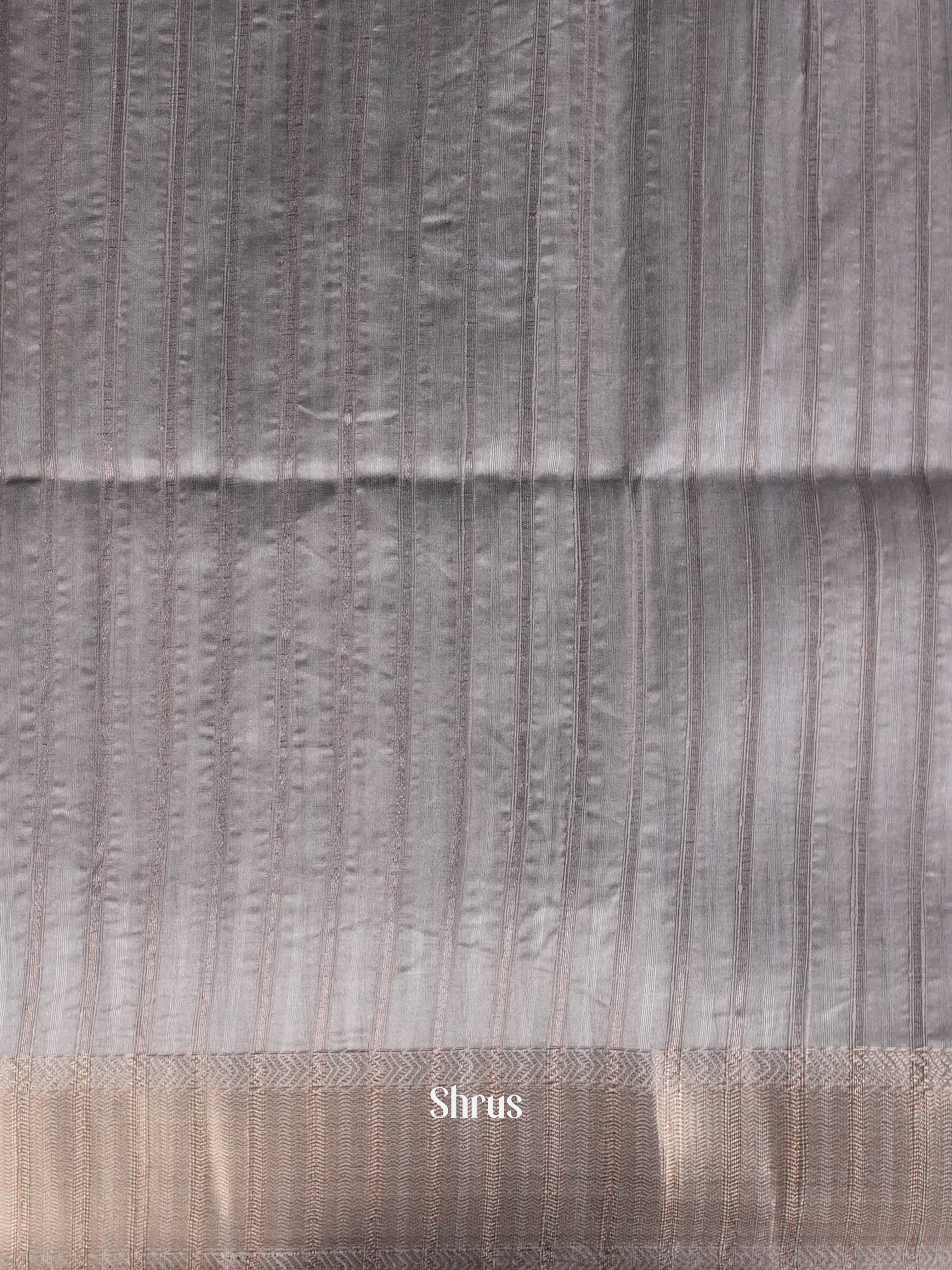 Peach & Grey - Moonga Silk Saree - Shop on ShrusEternity.com