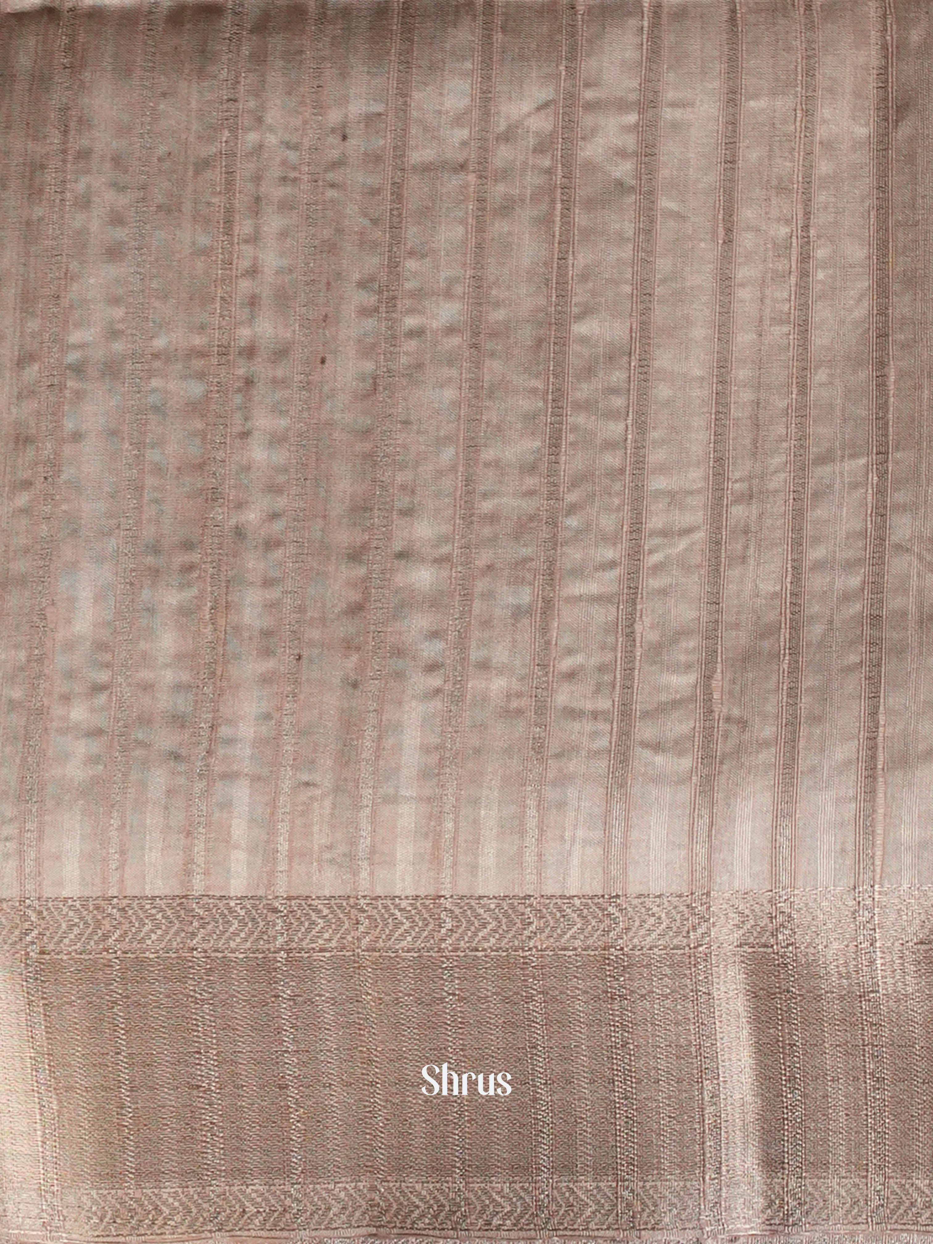Peach & Grey- Moonga Silk Saree - Shop on ShrusEternity.com